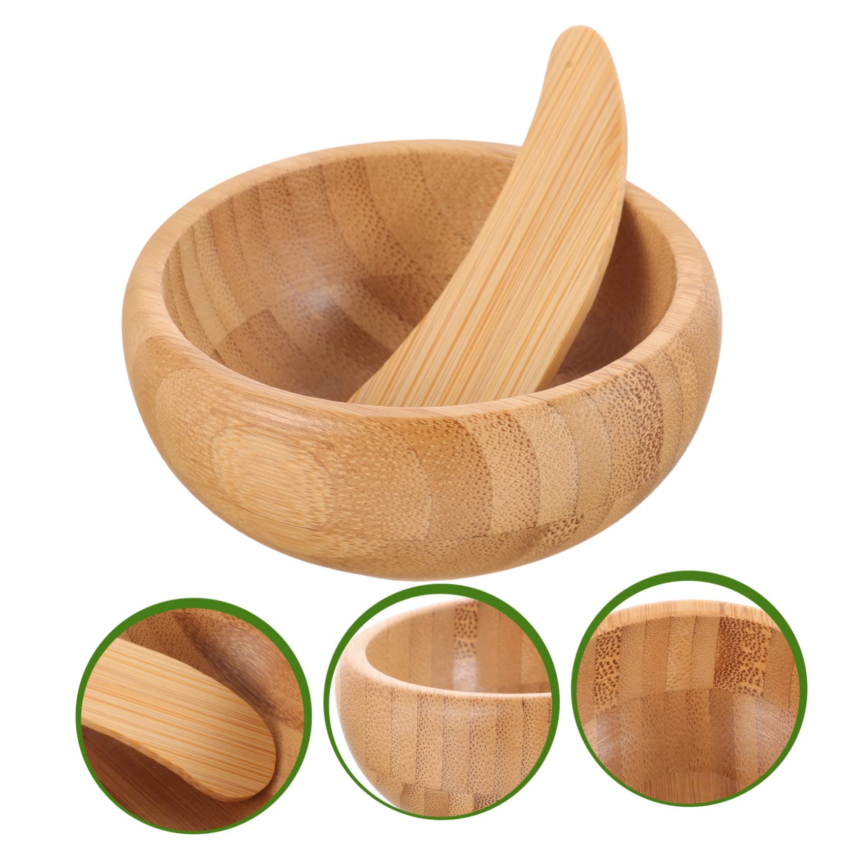 FOMIYES Bamboo Face Mask Mixing Bowl Set - DIY Mask Accessory for Spa, Salon & Home Use - Perfect for Mixing Clay, Mud & Cream Masks