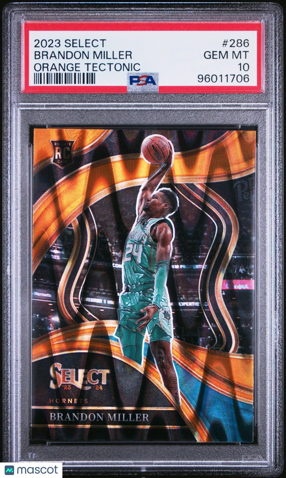 2023 Panini Select Brandon Miller Orange Tectonic #286 PSA 10 Rookie Card - Premium Basketball Trading Card for Collectors & Investors | Perfect for Display, Trading & Portfolio Growth