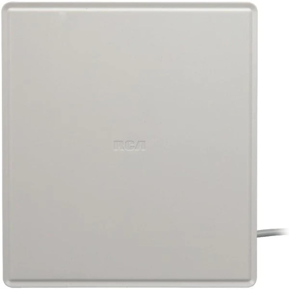 RCA White Digital Indoor HDTV Antenna - 4K Ultra HD, 150 Mile Range, Amplified Signal for Crystal Clear TV Reception - Perfect for Home Theater, Living Room, and Apartment Use