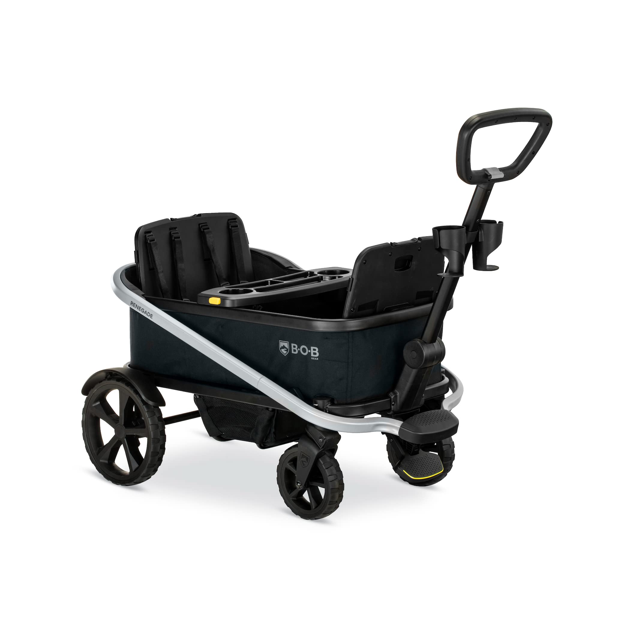 BOB Gear Renegade Foldable Stroller Wagon - 3-Seat All-Terrain Wagon with 5-Point Harness, Push/Pull Handle & Large Storage | Perfect for Beach Trips, Park Outings & Family Adventures (Nightfall)