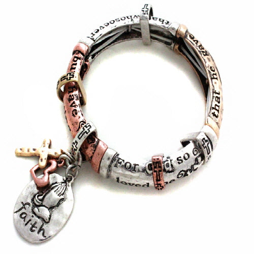 Inspirational Faith Bracelet for Women - Religious Christian Jewelry Gift with Bible Verses - Perfect for Church, Prayer & Daily Encouragement