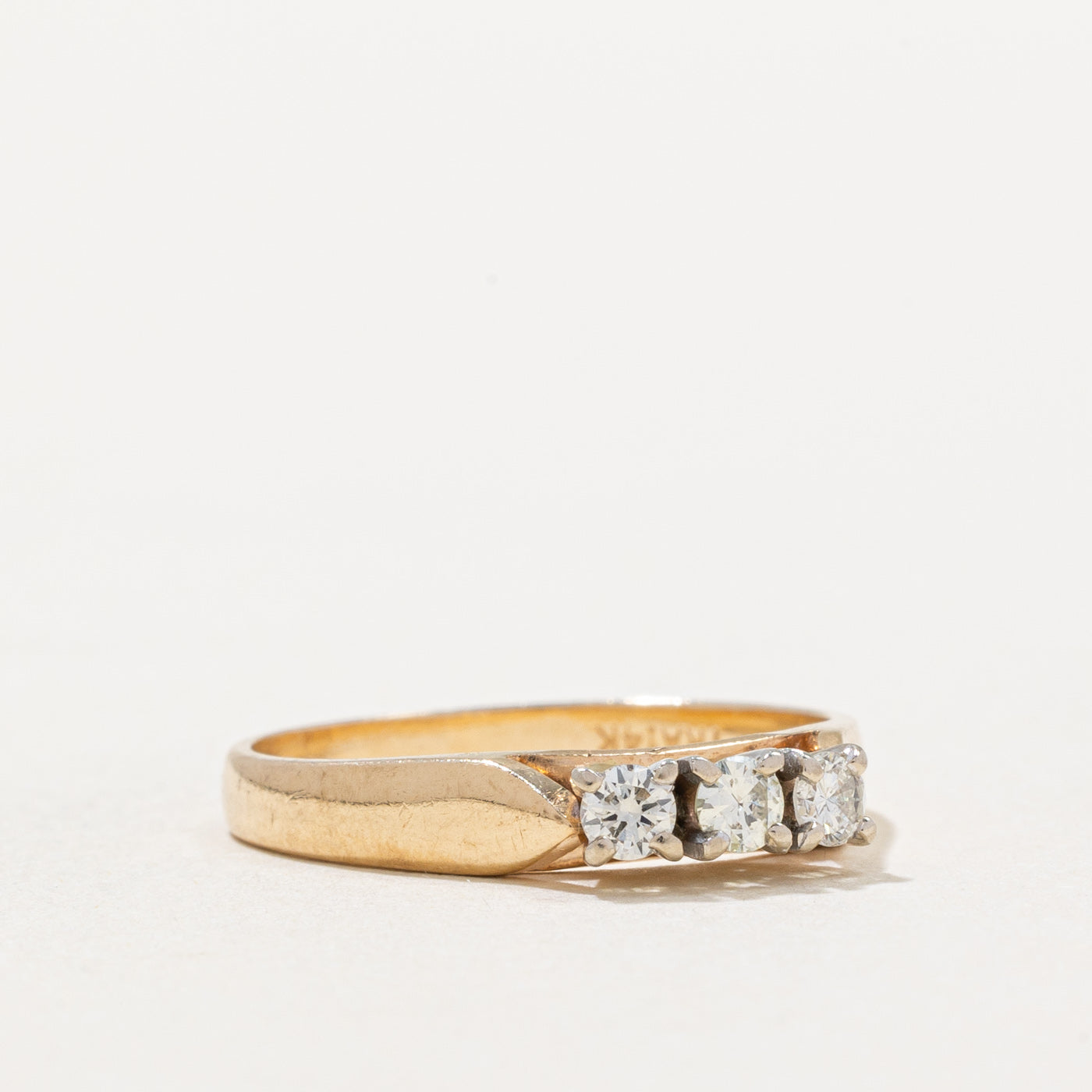 Three Stone Diamond Ring 0.22ctw Size 6.25 - Elegant Wedding Band, Anniversary Gift for Her, Perfect for Engagement & Special Occasions
