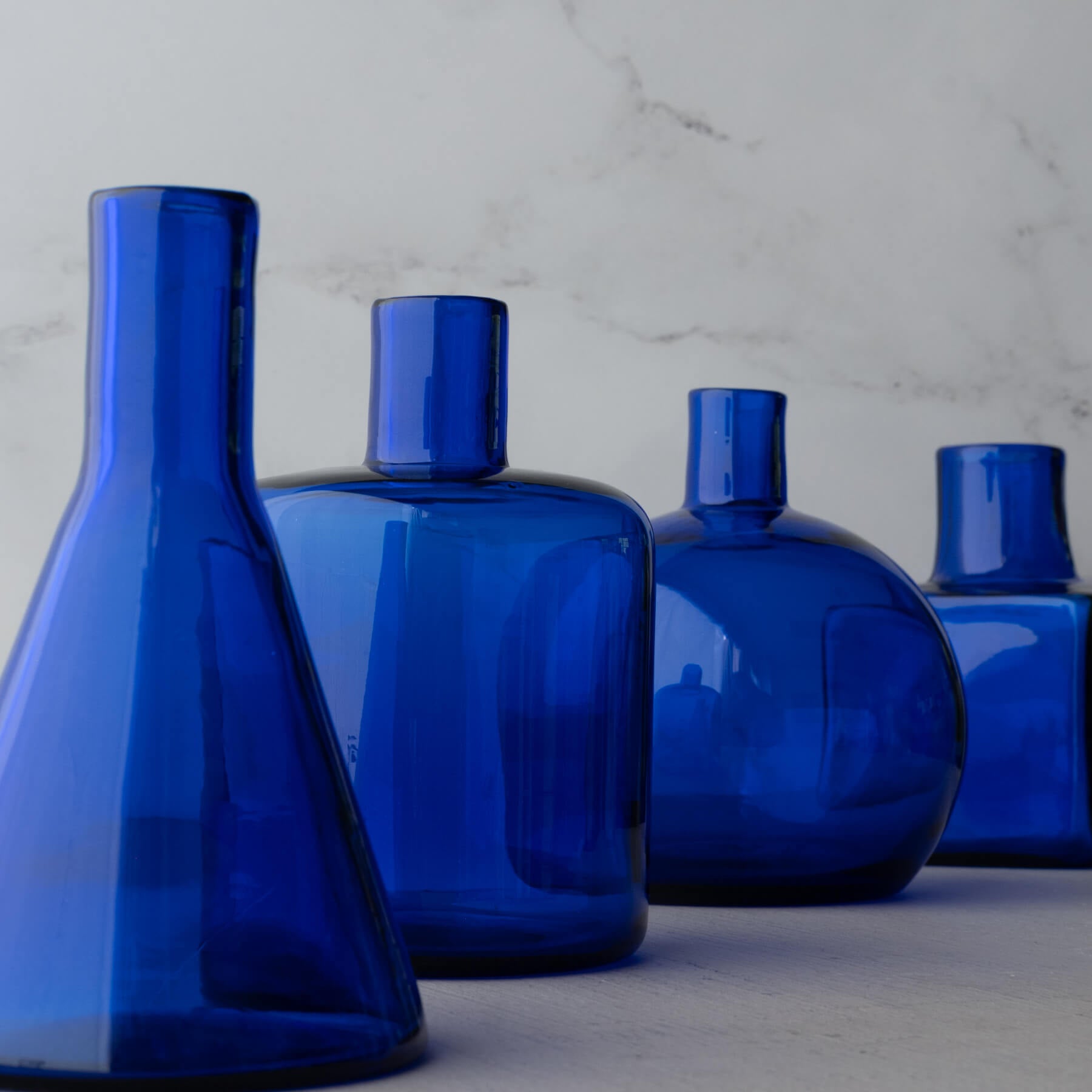 1423 Ball Bud Vase - Cobalt Blue Glass Flower Vase for Small Bouquets, Table Centerpieces, Wedding Decor and Home Decoration