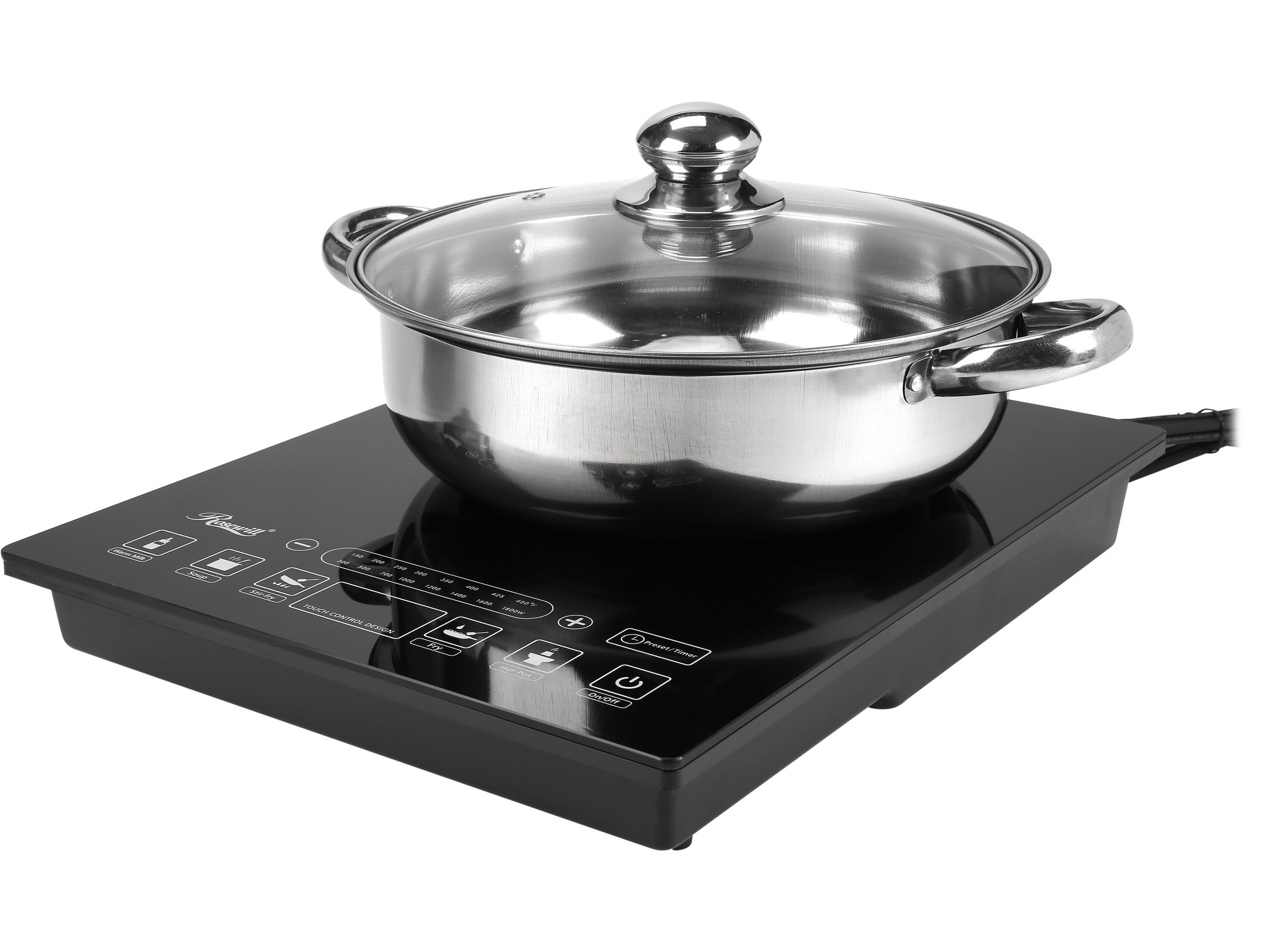 Rosewill 1800W Induction Cooktop with 5 Pre-Set Programs & 10