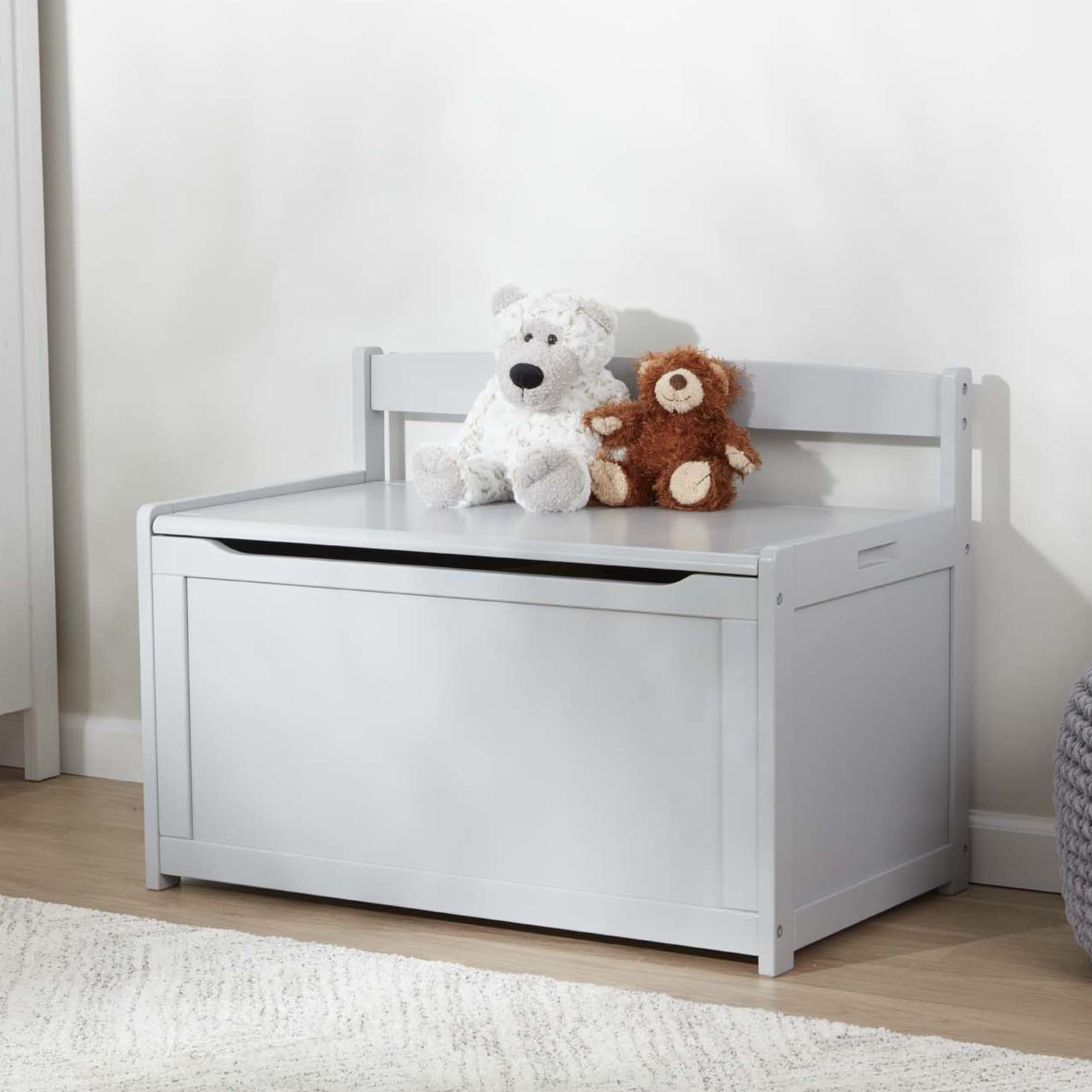 Melissa & Doug Wooden Toy Storage Chest - Gray - Organize Kids' Toys, Books & Clothes - Perfect for Nursery, Playroom & Bedroom Organization