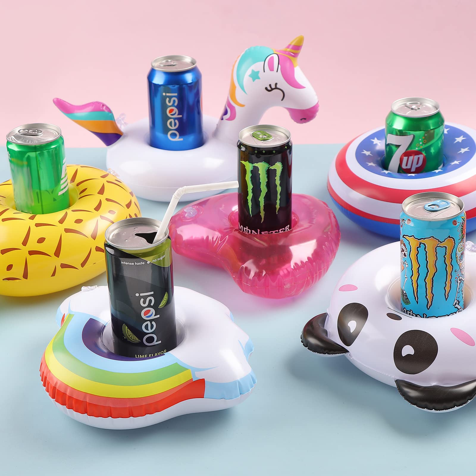 Kleeblatt Inflatable Drink Floaties - Flamingo Tree Pool Cup Holders, Floating Drink Holders for Cocktails & Beverages - Perfect for Pool Parties, Summer BBQs & Beach Gatherings