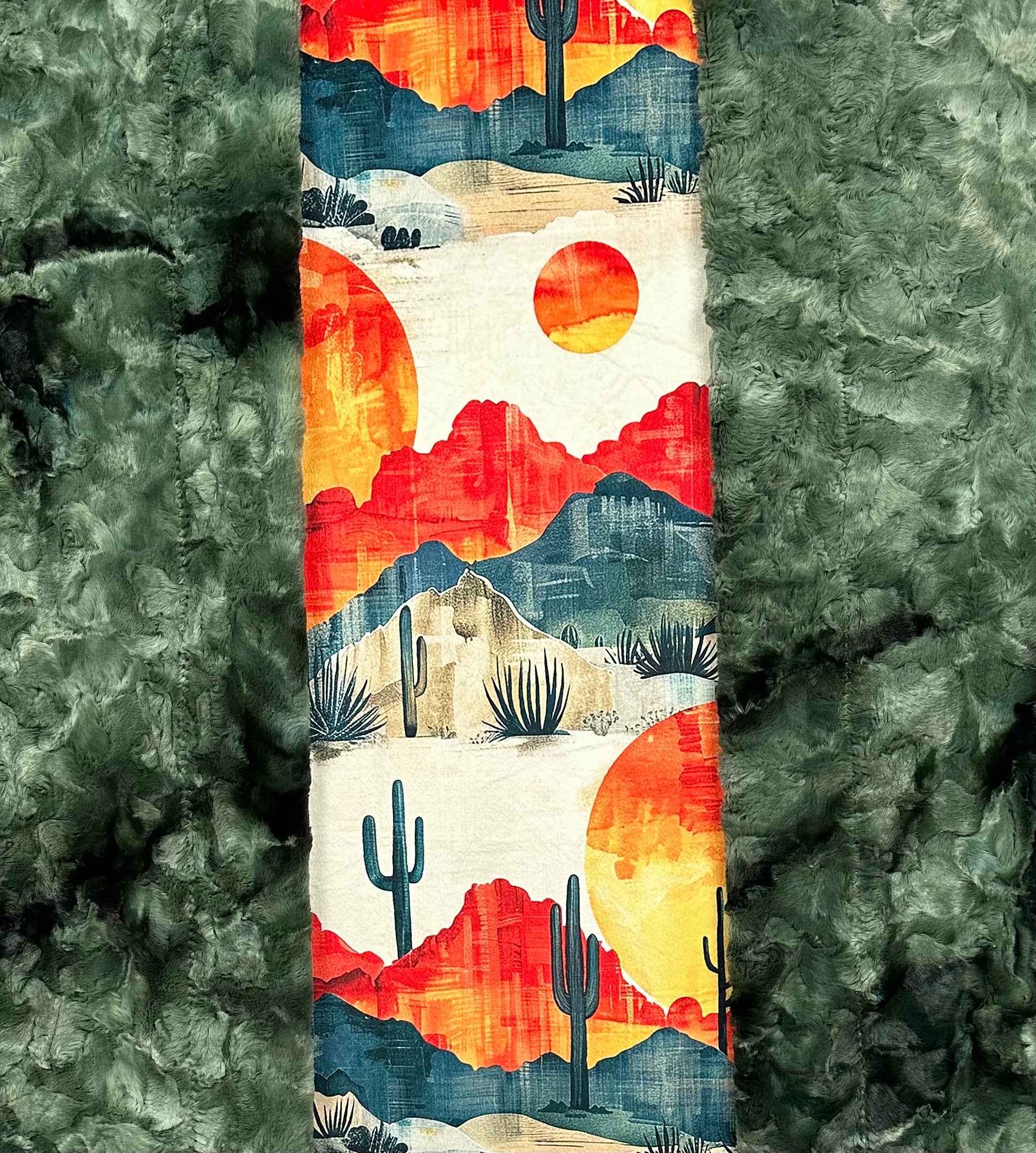 Arizona Landscape Camo Print Luxe Large 55x79 Minky Blanket - Soft & Cozy for Bedroom, Living Room, or Outdoor Adventures