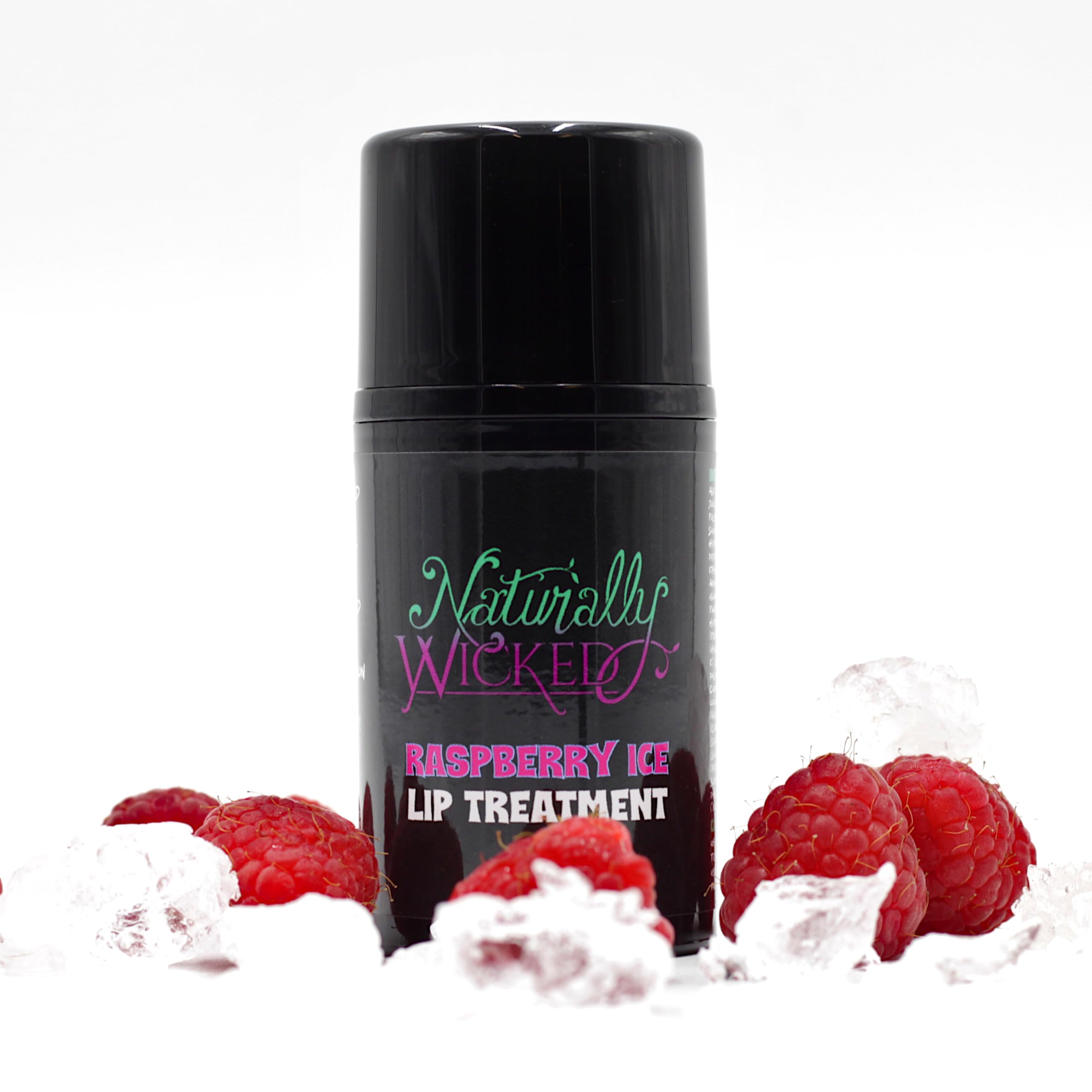 Naturally Wicked® Raspberry Ice Lip Treatment 50ml - Hydrating Lip Plumper with Hyaluronic Acid & Peptides for Soft, Full Lips | Perfect for Dry Lips, Chapped Lips & Lip Care Routine