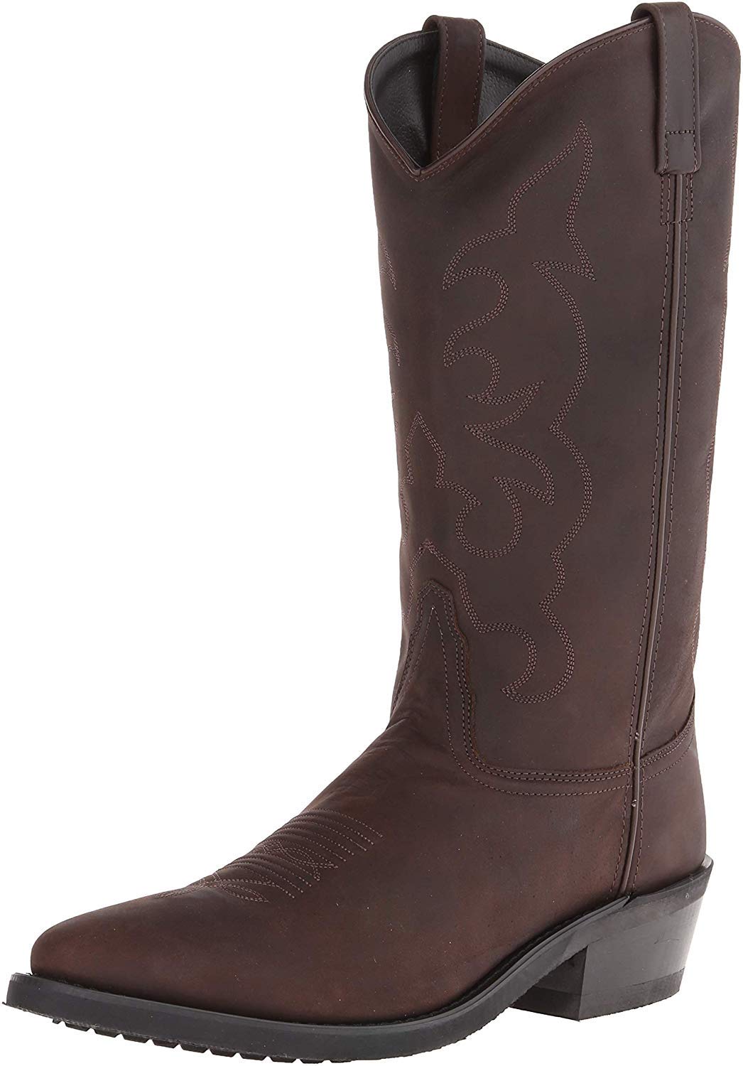 Men's Old West Cowboy Boots - Stitched Leather Western Boots with Cushioned Round Toe for Comfort | Perfect for Country Dancing, Rodeos & Western Fashion