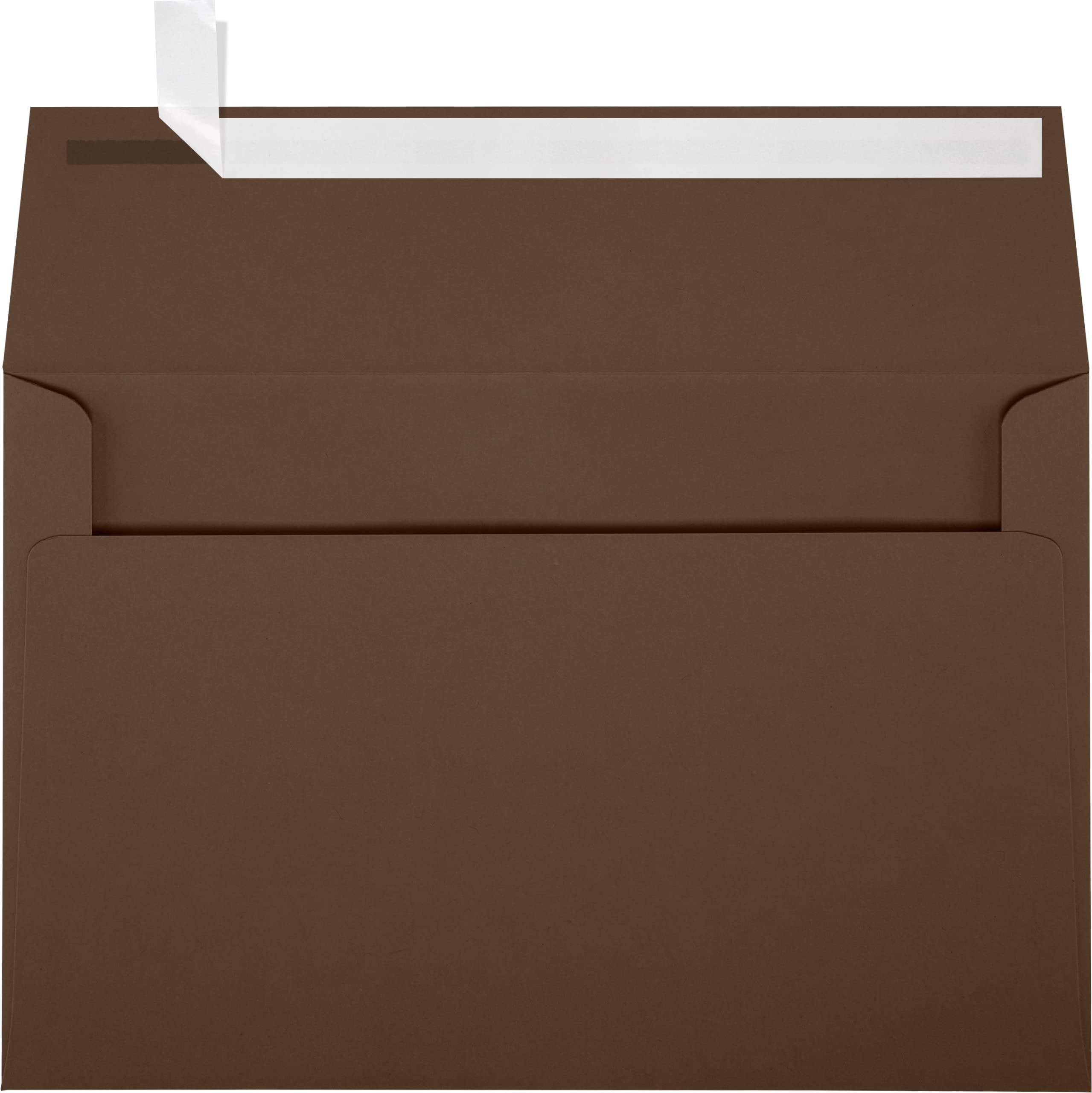 LUXPaper A9 Invitation Envelopes - 80 lb. Chocolate Brown (5 3/4 x 8 3/4 Inches) - 1000 Pack with Peel & Press Seal - Printable Wedding, Birthday & Event Envelopes for 5 1/2 x 8 1/2 Cards - Perfect for DIY Invitations, Greeting Cards & Business Correspondence