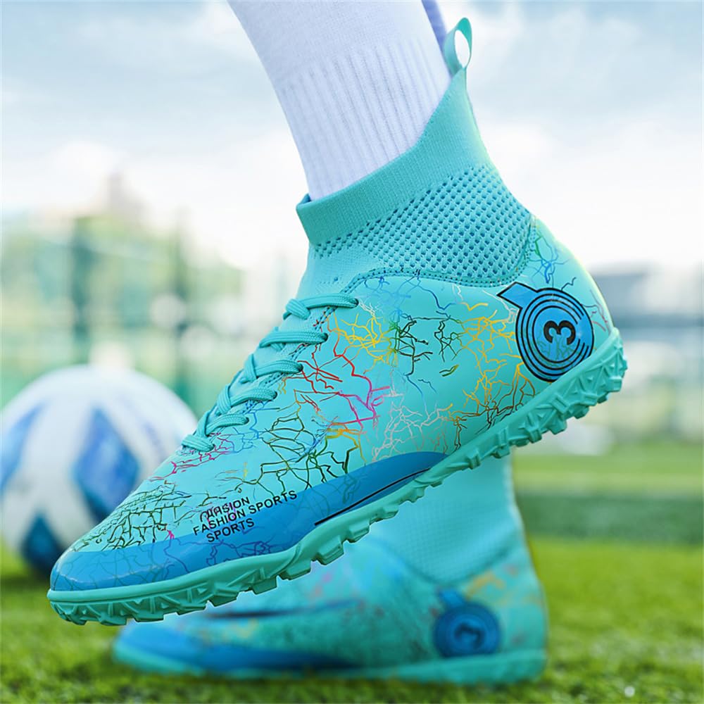 Youth Soccer Shoes for Boys & Girls - Firm Ground Turf Cleats for Outdoor Training & Matches