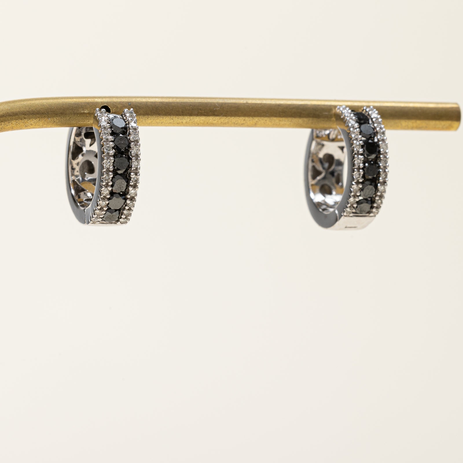 Diamond & Black Diamond Hoop Earrings for Women | 0.20ctw & 0.66ctw Options | 14K Gold Plated | Elegant Everyday & Party Jewelry Gift