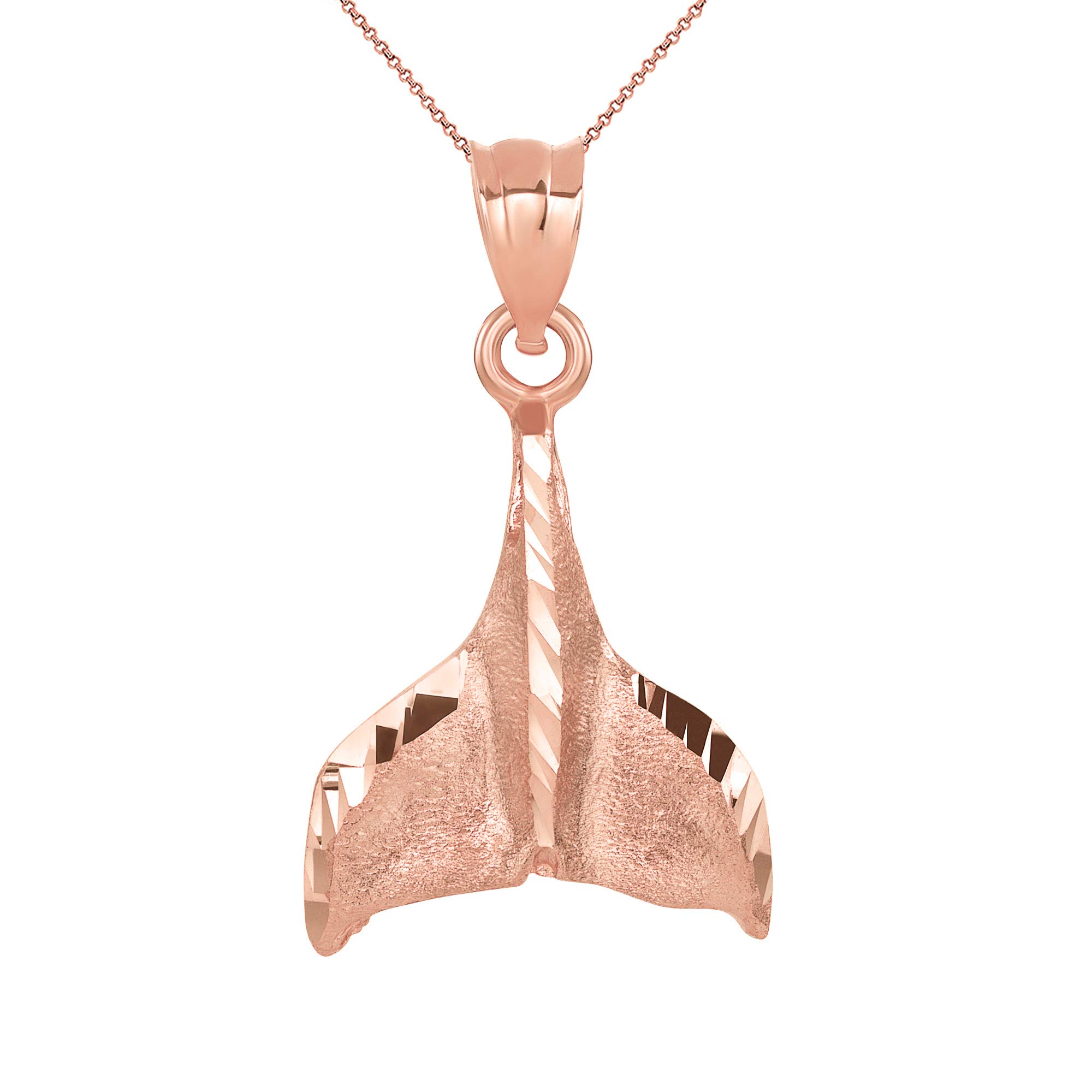 10K Gold Whale Tail Charm Pendant Necklace for Women - Elegant Ocean Jewelry Gift for Beach Lovers & Mermaid Style Accessories - Perfect for Casual Wear, Beach Vacations & Gift Giving