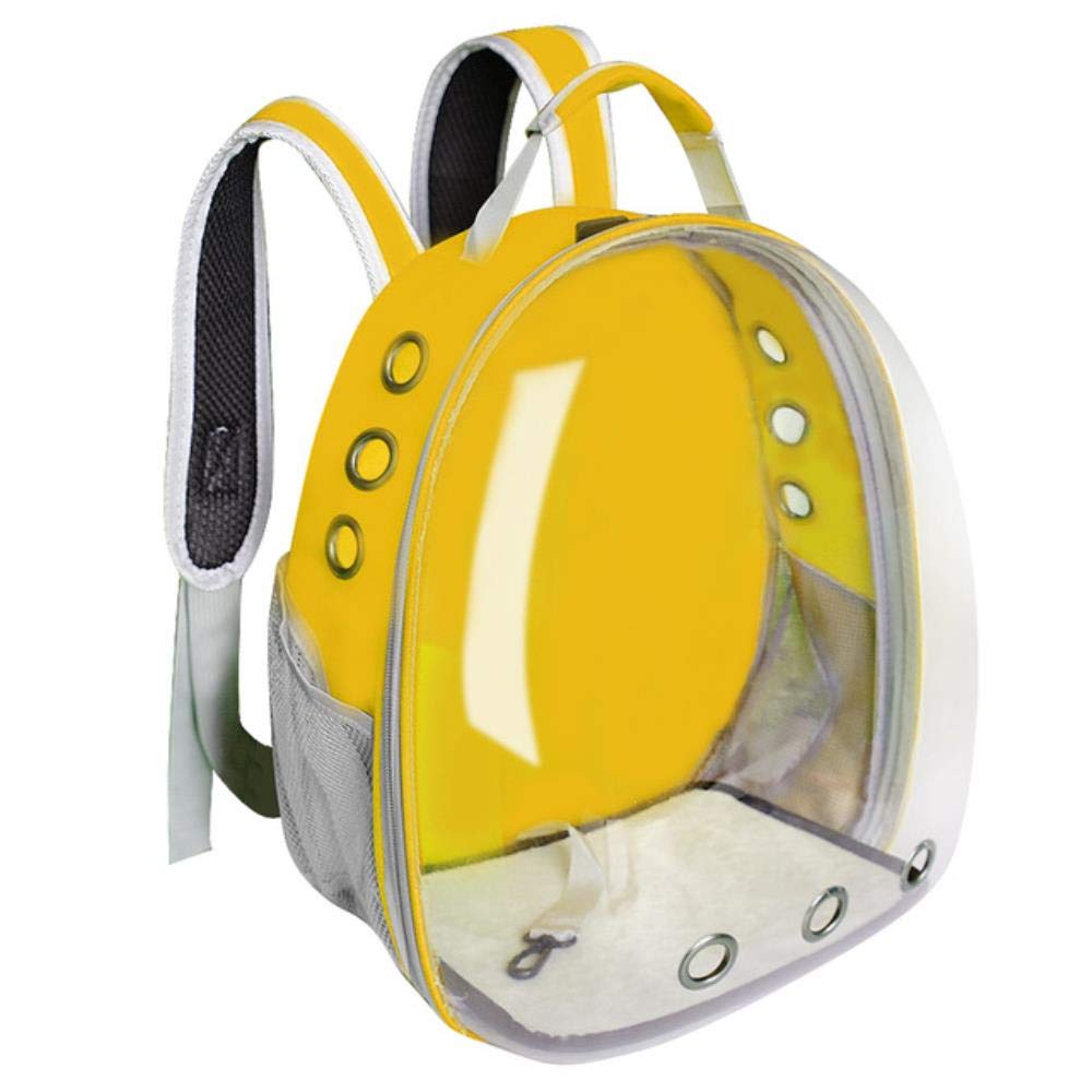 Portable Breathable Pet Carrier Backpack for Cats & Dogs - Transparent Travel Backpack for Small Pets, Puppies & Kittens (Yellow) - Perfect for Outdoor Adventures, Air Travel & Vet Visits