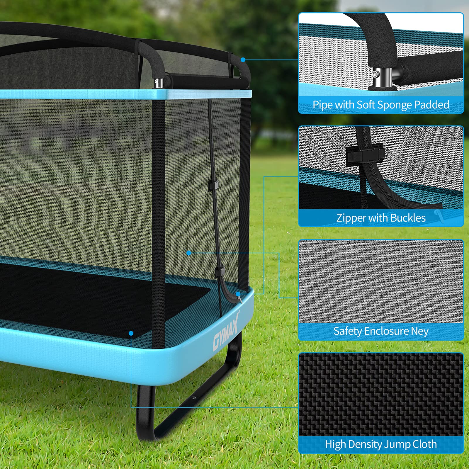 GYMAX 6FT Kids Trampoline with Swing & Safety Enclosure Net - ASTM Approved Indoor/Outdoor Toddler Trampoline for Boys & Girls - Perfect for Backyard Play, Birthday Gifts, and Preschool Exercise