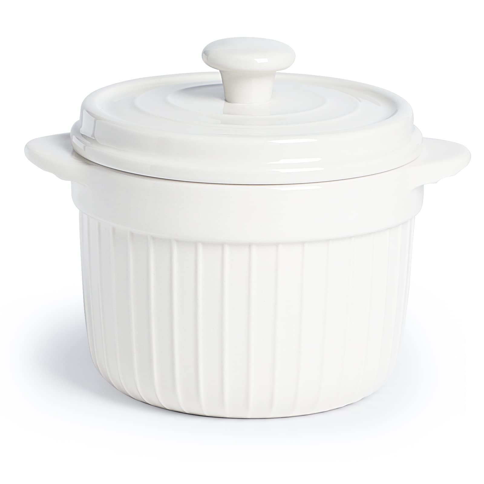 ONTUBE 17oz Ceramic Candy Jar with Lid - Porcelain Cookie & Candy Storage Container, Airtight Kitchen Decor (White) - Perfect for Home, Office, Party & Gift Giving