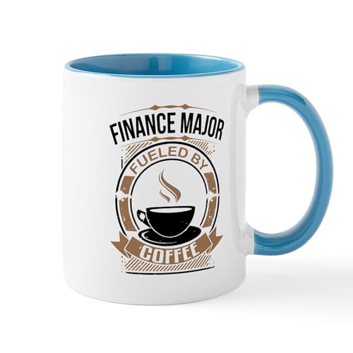 White/Blue Inside - Finance Major Fueled By Coffee Mugs