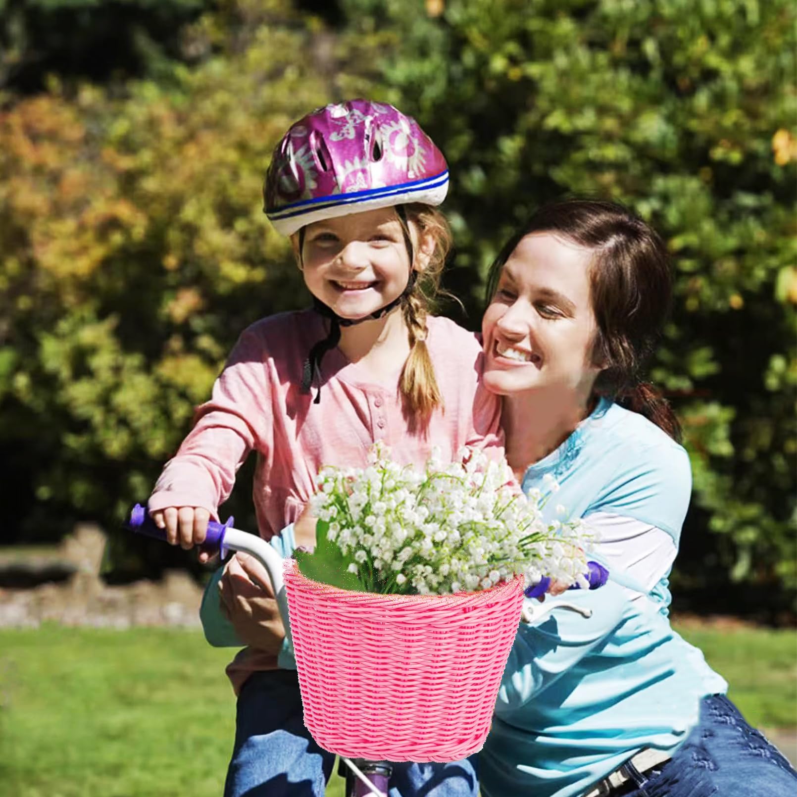 **Kids Bike Basket - Front Handlebar Bicycle Basket for Boys & Girls with Bell - Perfect for School, Park Rides & Scooter Accessories**