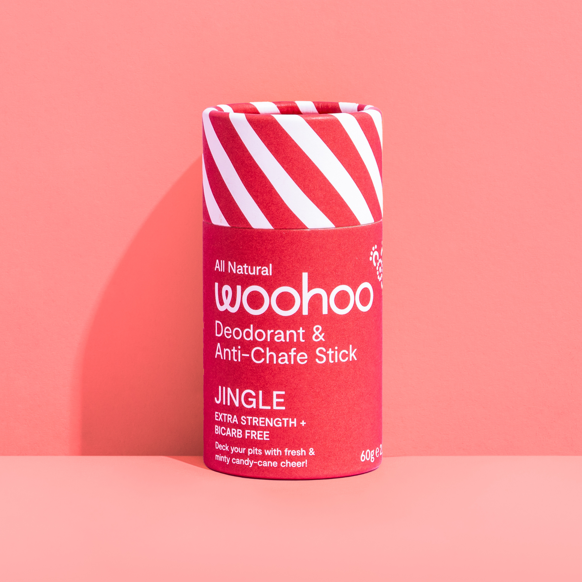Woohoo Natural Deodorant & Anti-Chafe Stick for Women & Men - 60g Organic, Aluminum-Free, Vegan - Perfect for Gym, Hiking & Daily Freshness