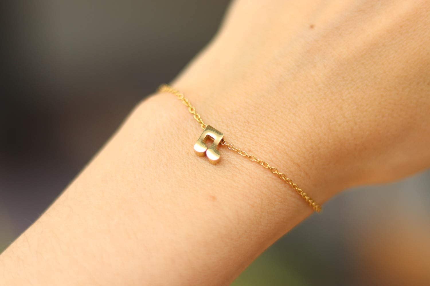 Music Note Bracelet - Gold Chain Charm Jewelry for Her | Gift & Everyday Wear