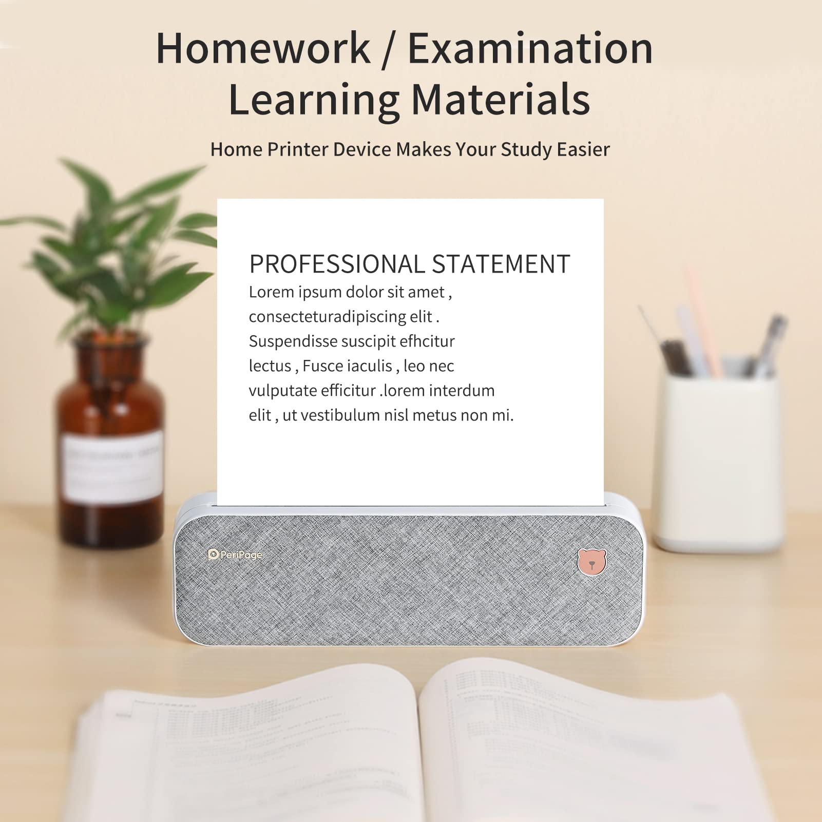 PeriPage A4 Wireless Thermal Printer - Portable Direct Thermal Transfer Printer for Photos & Documents, USB & Bluetooth Connectivity, Supports 2