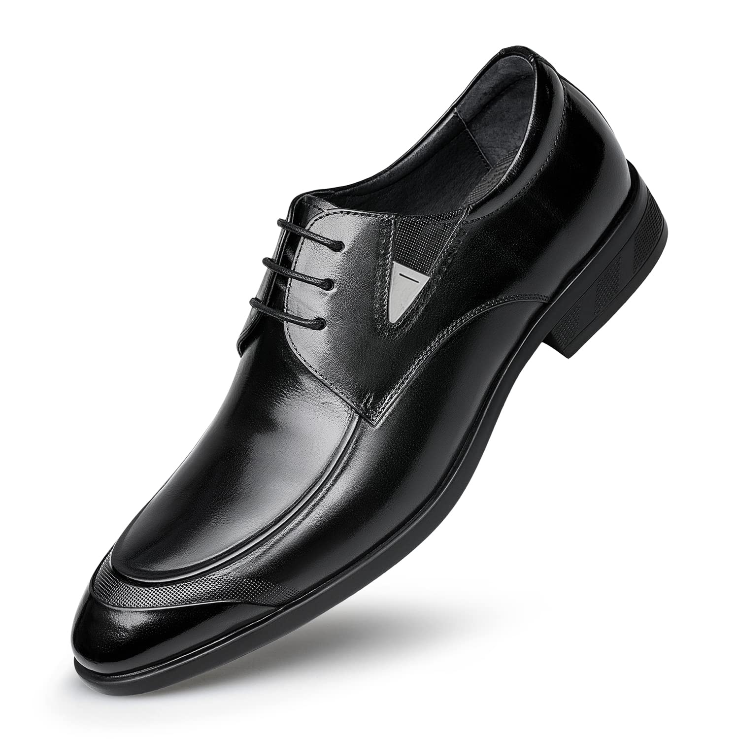 Premium Men's Leather Oxford Dress Shoes - Black Formal Tuxedo Shoes for Weddings & Business (Size 22) | Classic Style for Office, Parties & Special Occasions
