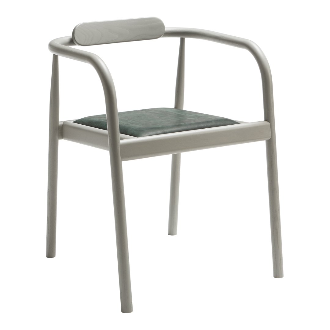 Modern Ahm Armchair with Upholstered Seat - Stackable Lounge Chair for Living Room, Office or Outdoor Patio