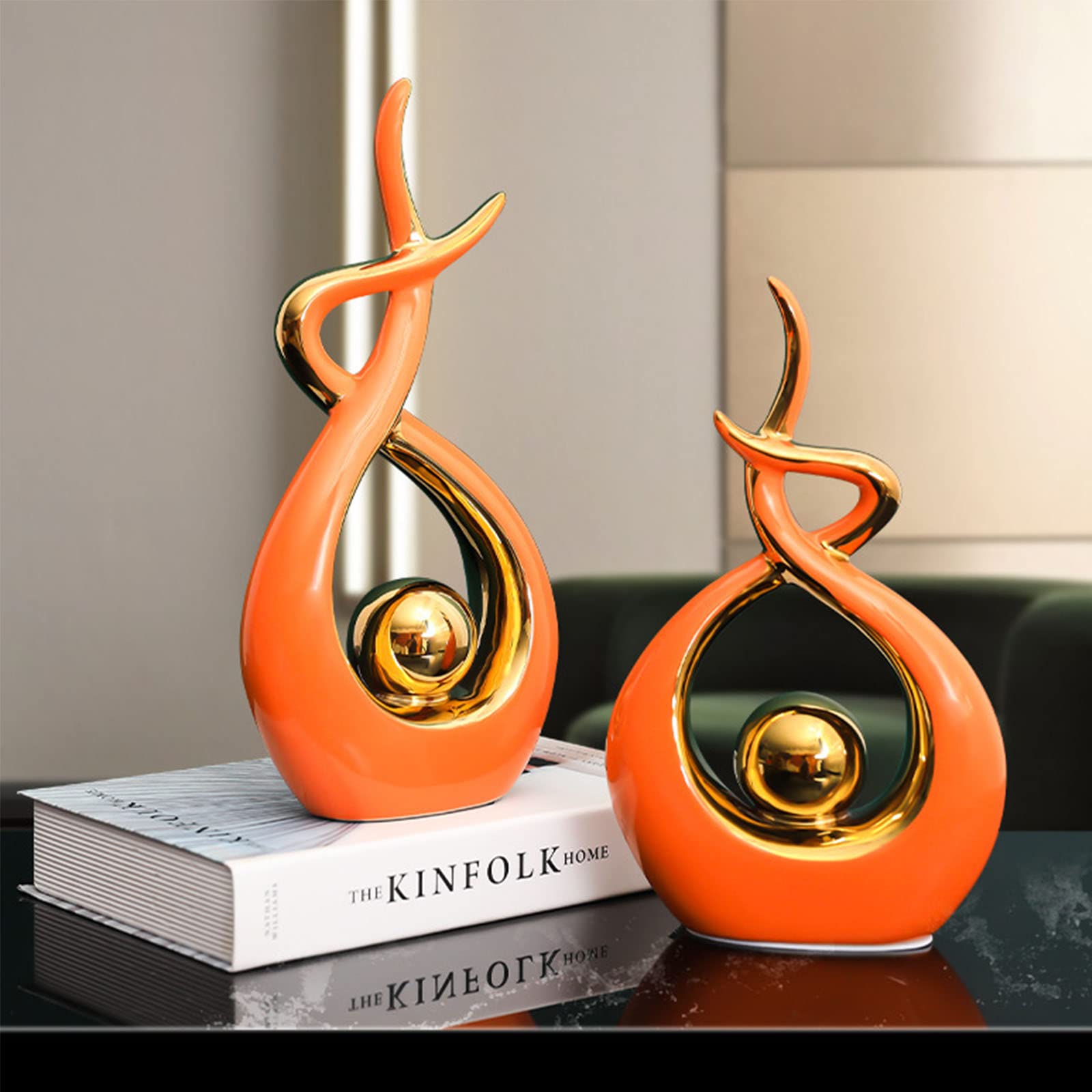 Modern Abstract Ceramic Sculpture - Home Decor Art Statue for Living Room, Bedroom, Dining Room, Office & Coffee Table Decoration