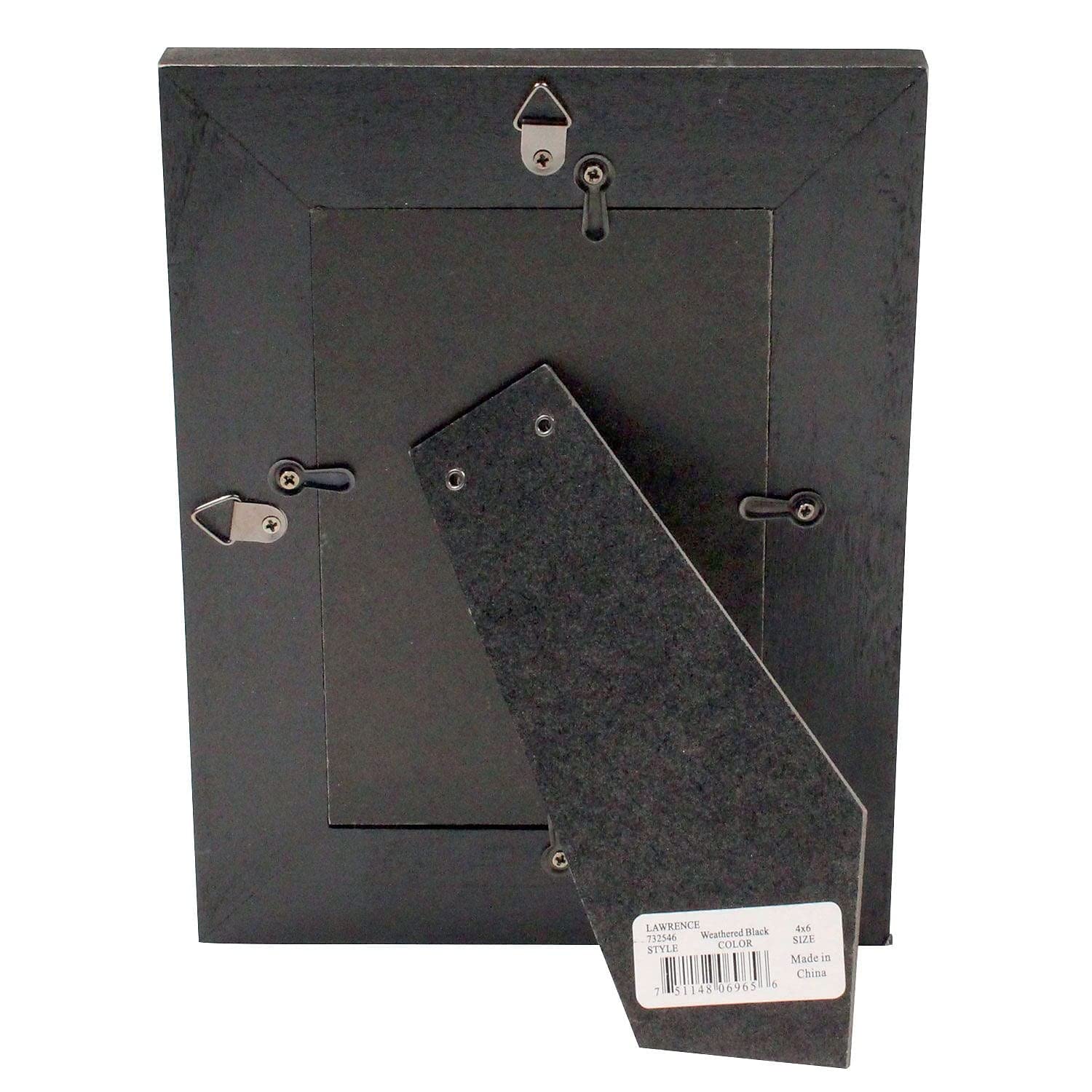 Lawrence Frames 4x6 Weathered Black Wood Picture Frame - Rustic Photo Display for Home Decor, Office, or Gift Giving - Perfect for Wall Art, Family Photos, and Wedding Memories