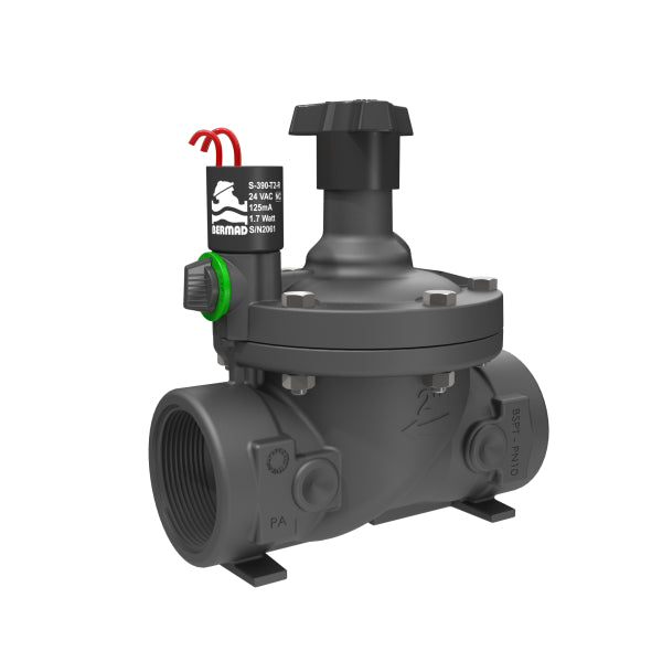 Bermad D100 25mm Solenoid Valve for Mains/Bore Water with Flow Control - High Performance Water Control Valve for Irrigation & Plumbing Systems