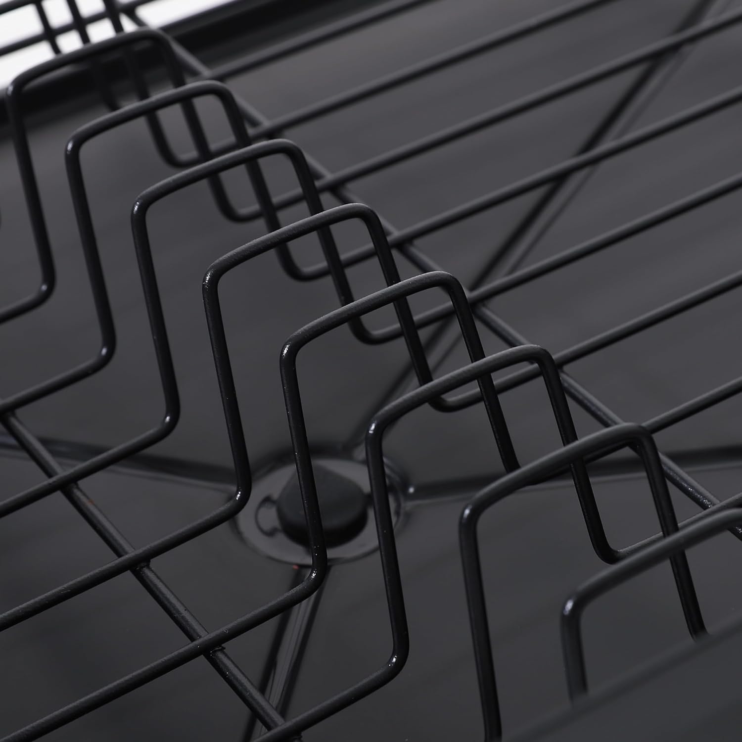 Kuber Industries Black Iron Kitchen Rack with Utensil Basket Drainer | Dish Drying Rack | Multipurpose Kitchen Organizer Stand | Space Saving Kitchen Storage Solution | Perfect for Small Kitchens, Countertops & Dish Drying Areas