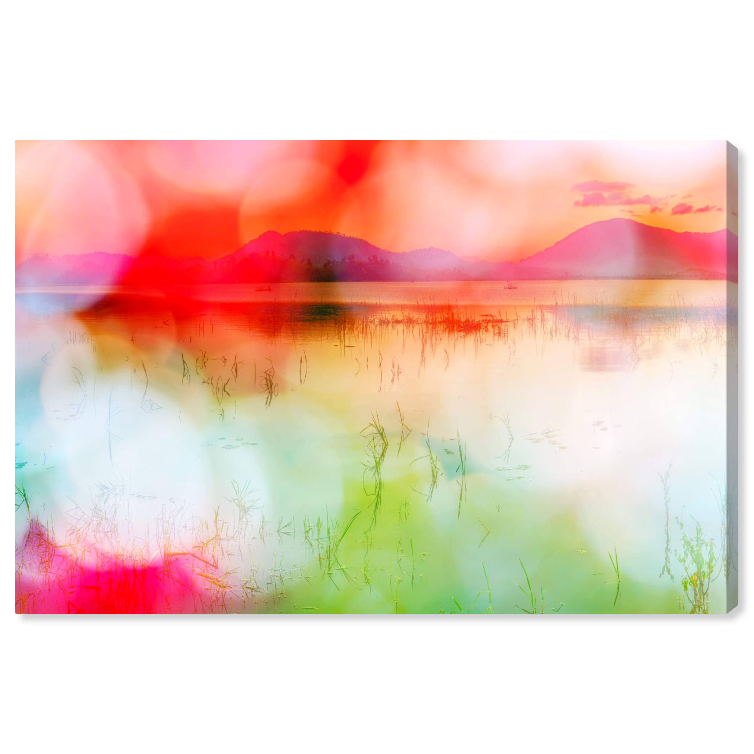 Oliver Gal Artist Co. 'Shantayabaya' Nature Landscape Canvas Wall Art Print - 24x16 Inch Modern Home Decor in Red & Green | Perfect for Living Room, Bedroom & Office Decorations