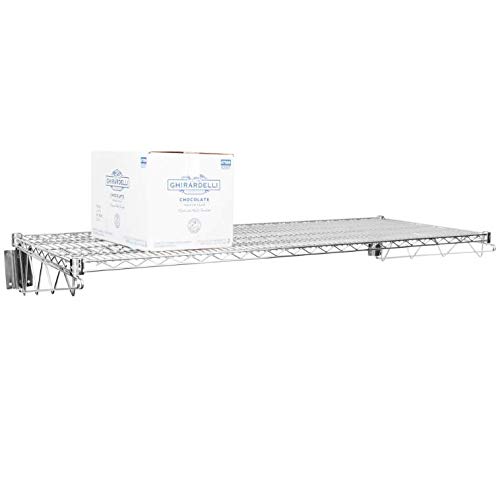 5-Pack 24x60 Inch Chrome Epoxy Wire Wall Mount Shelves - Heavy Duty Steel Frame Space Saving Storage Shelving Unit with High Weight Capacity for Home, Office, Kitchen & Garage Organization - Perfect for Pantry Storage, Workshop Tools & Garage Organization