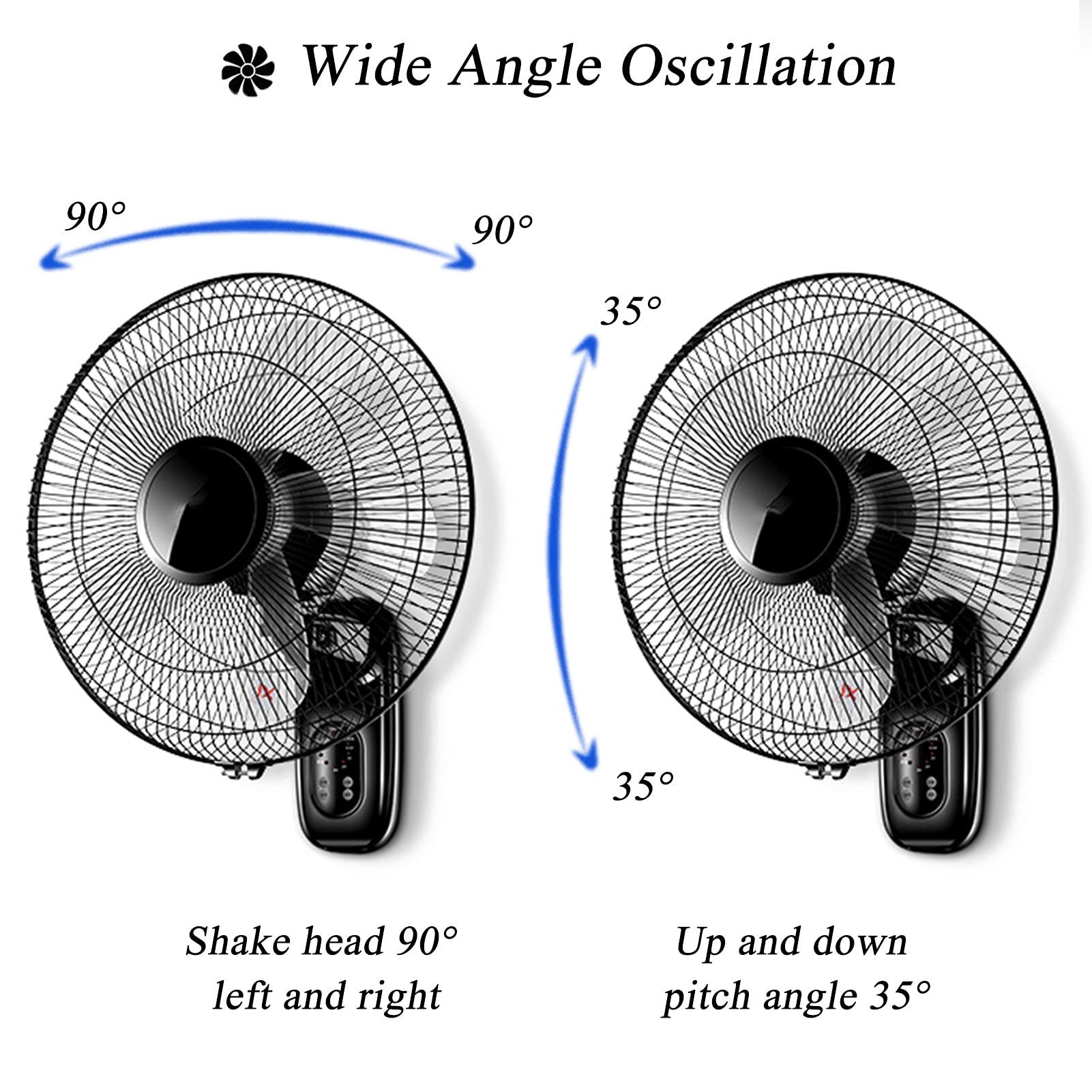 17 Inch Wall Mount Fan with 3 Speed Settings & 5 Blades - Quiet Oscillating Cooling Fan for Home, Office, and Commercial Use (Style 1) - Perfect for Bedrooms, Kitchens, Warehouses, and Workspaces