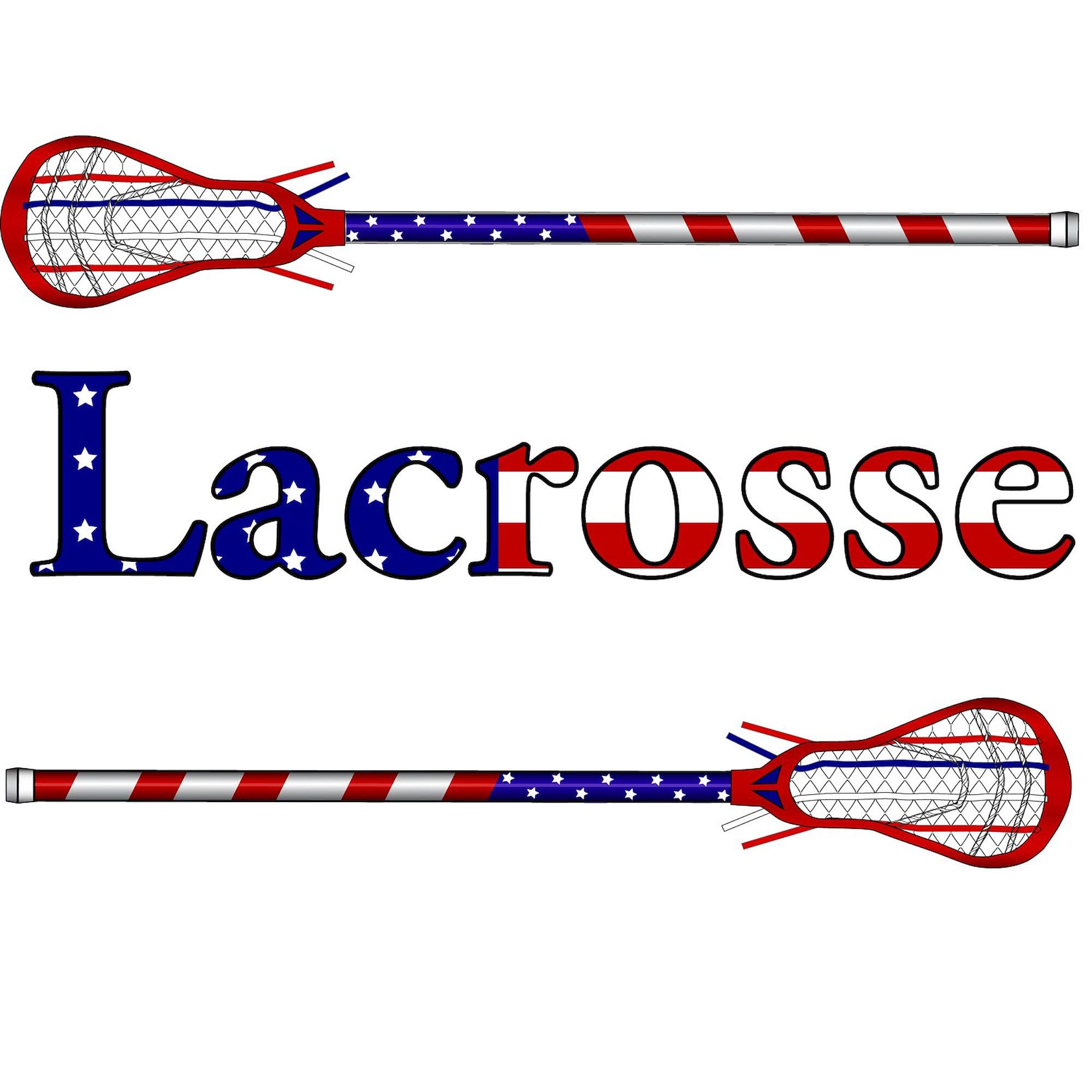 Lacrosse Stars and Stripes Square Sticker 3