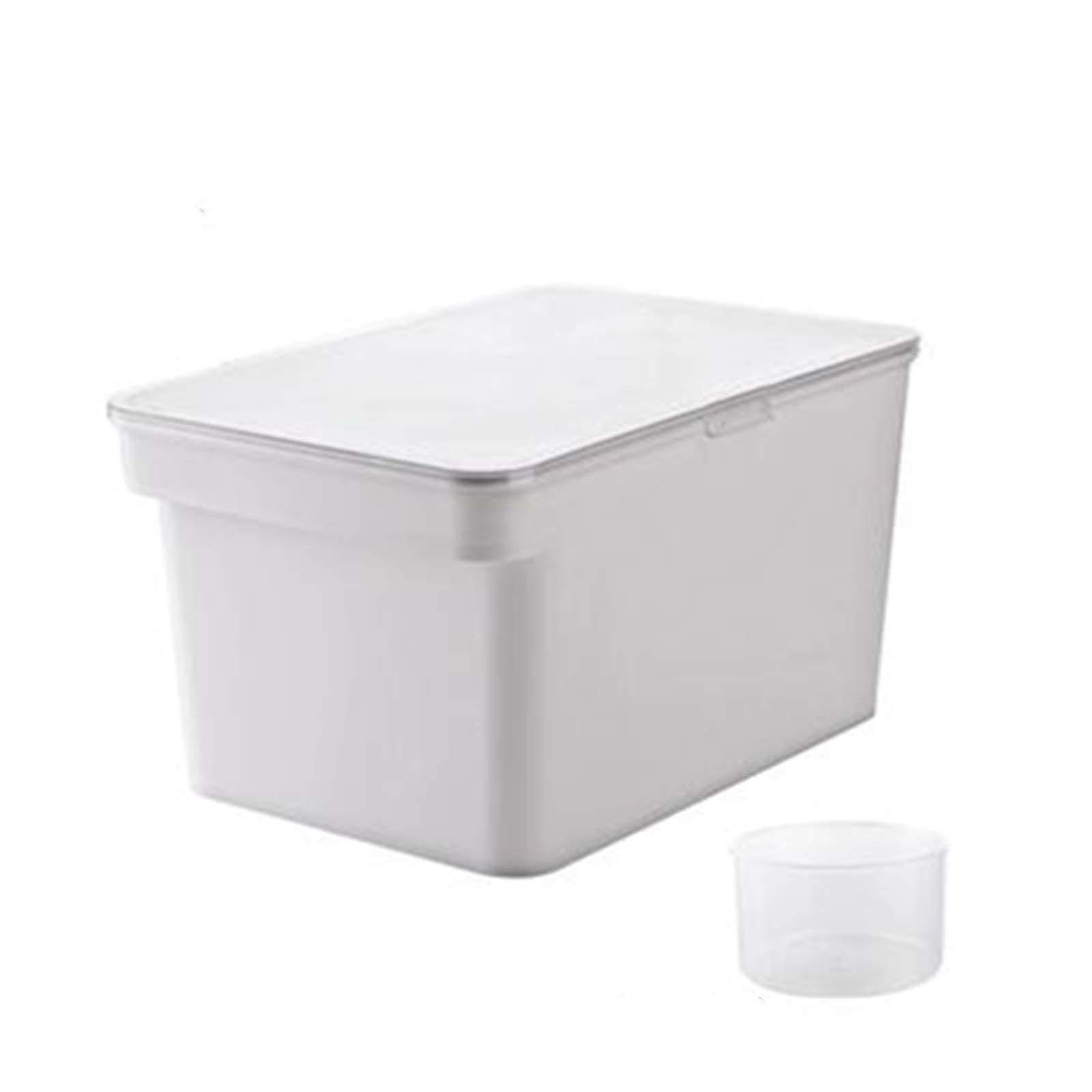 Airtight Rice Storage Container 35L - Plastic Grain Storage Bin with Locking Lid for Kitchen, Pantry - Moisture Proof Food Storage for Rice, Flour, Cereal - Perfect for Meal Prep & Bulk Food Organization (White, 35.2x24.5x19.2cm)