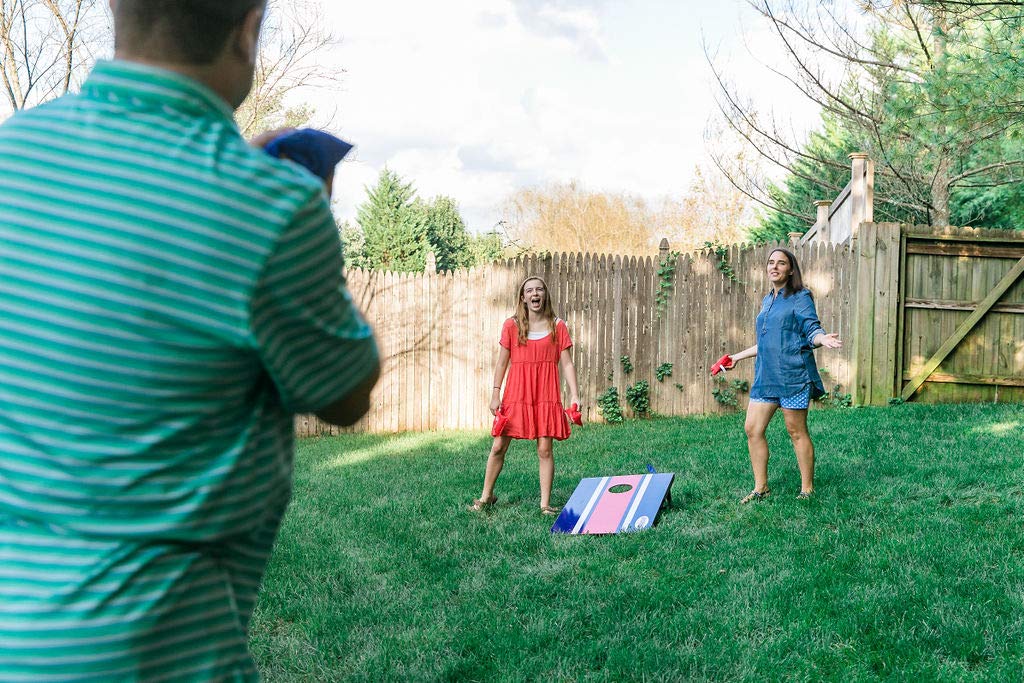 Premium Cornhole Board Set with 8 Bean Bags - 2x3 Feet Portable Wooden Cornhole Game for Adults & Kids - Perfect for Backyard, Tailgating, BBQ Parties & Outdoor Family Fun