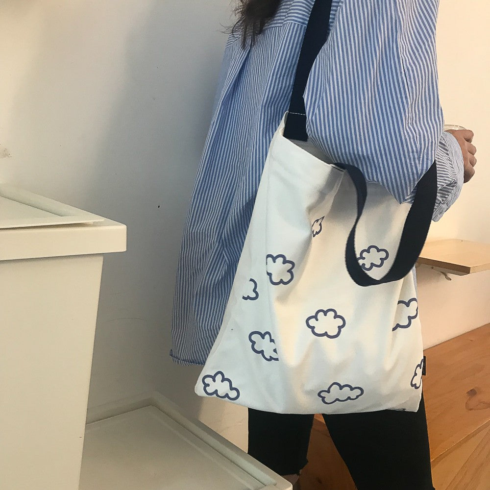 Stylish Women's Canvas Shoulder Bag - Large Capacity Shopping Tote for Groceries, Work & Travel | Eco-Friendly Reusable Shopping Bag for Everyday Use