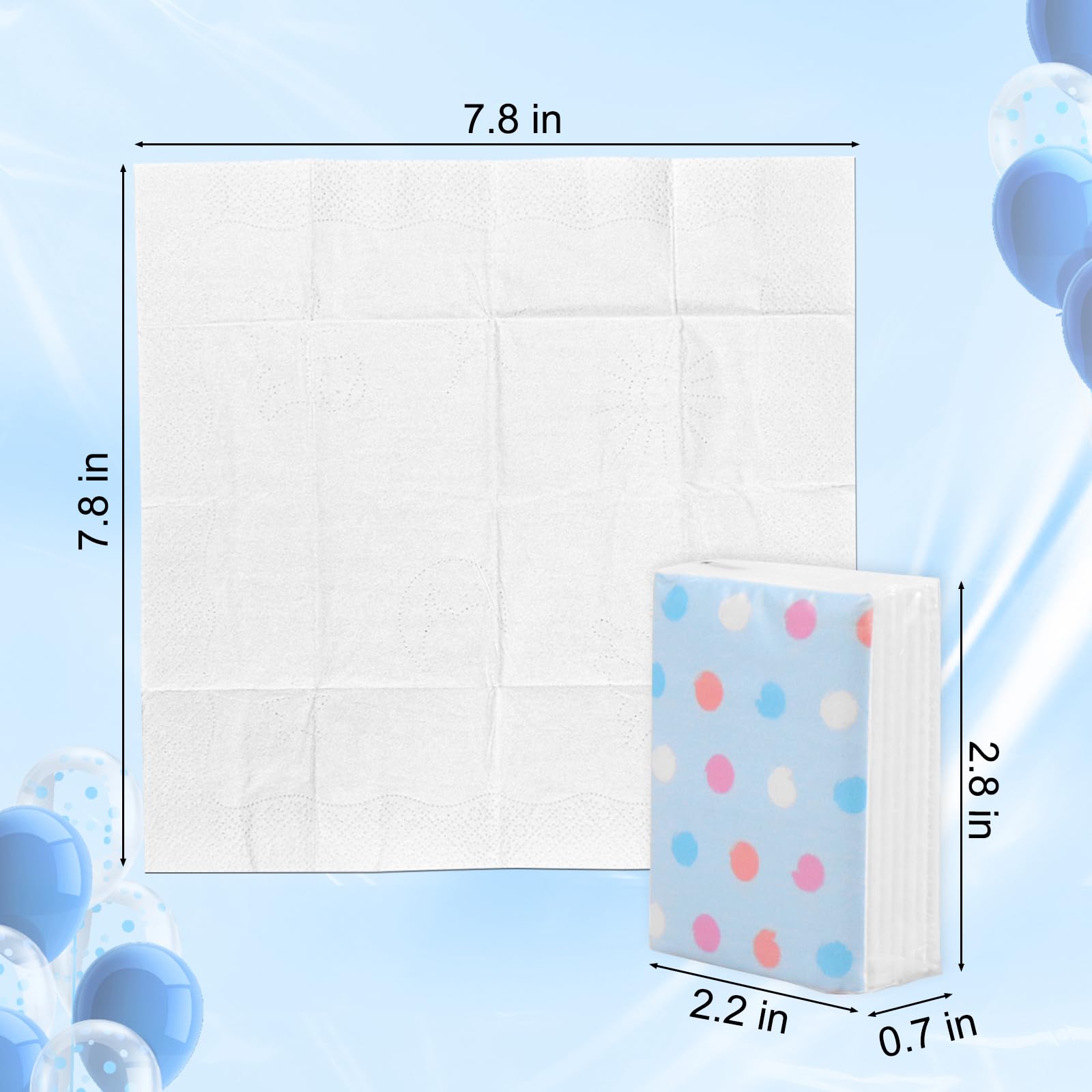 100 Pack Travel Size Pocket Tissues - Bulk Individual 4-Ply Facial Tissue Packs (7 Sheets Per Pack) - Floral & Polka Dot Design for On-the-Go, Office, Car, Purse & Travel Essentials