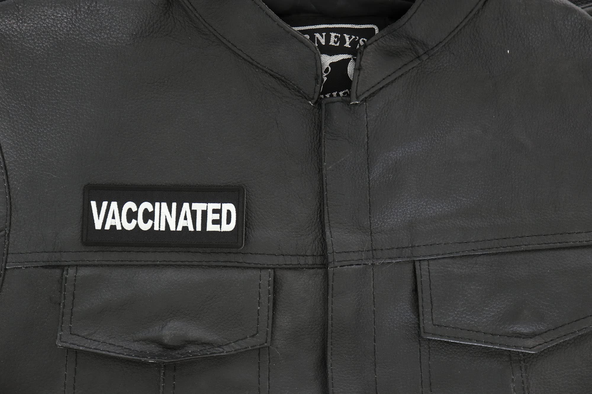 Vaccinated Embroidered Iron-On Patch 4x1.5 Inch - Durable Sew-On Badge for Jackets, Bags & Hats - Perfect for Backpacks, Denim & DIY Crafts