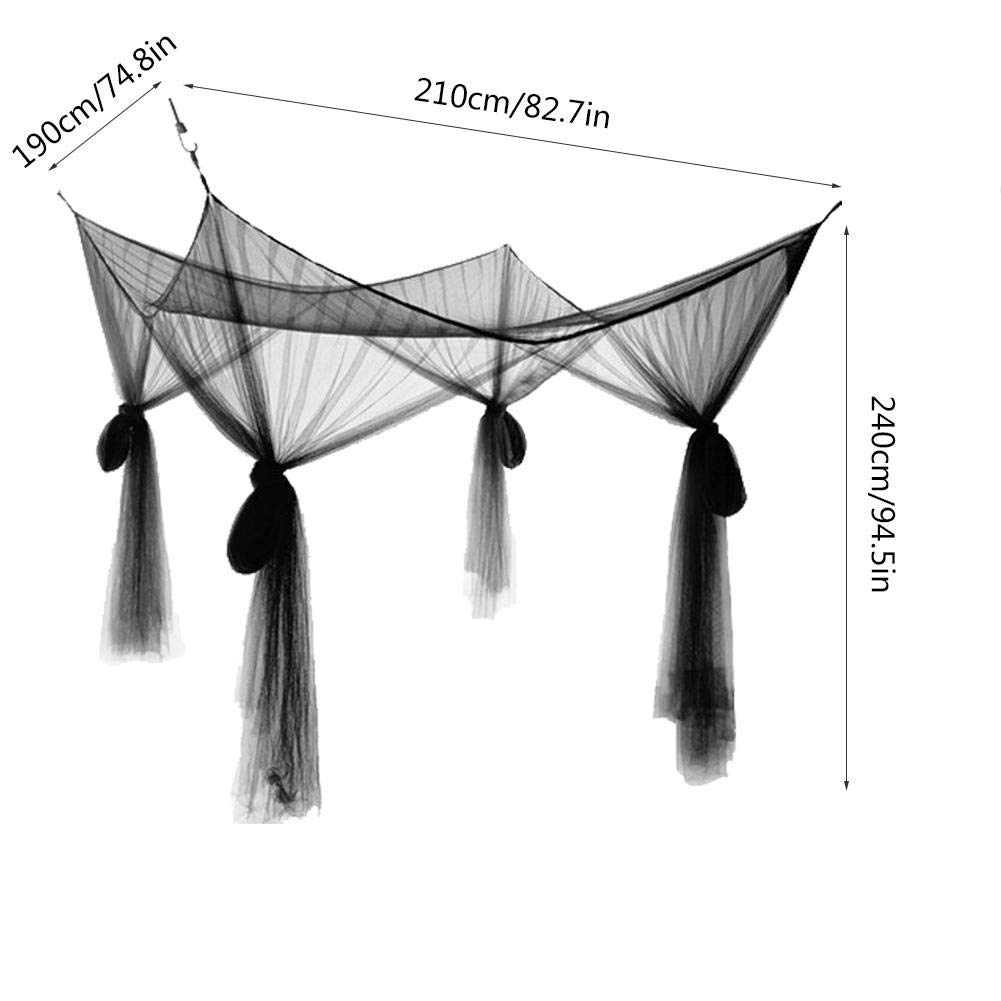 Foldable Mosquito Net for Full to King Size Bed - Portable & Adjustable Canopy Netting for Indoor & Outdoor Use (Black) | Perfect for Camping, Travel, and Home Protection