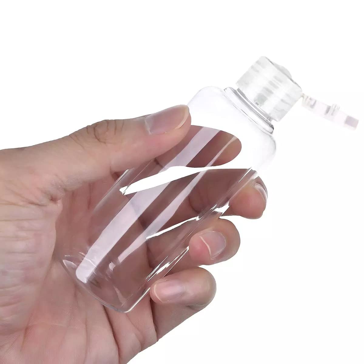 Vintage Flip-Top Plastic Bottles 100ml (24 Pack) - Clear Empty Cosmetic Containers for Shampoo, Lotion, Toner, Oil & Sanitizer | Portable Travel Toiletry Bottles for Home, Gym & Vacation Use