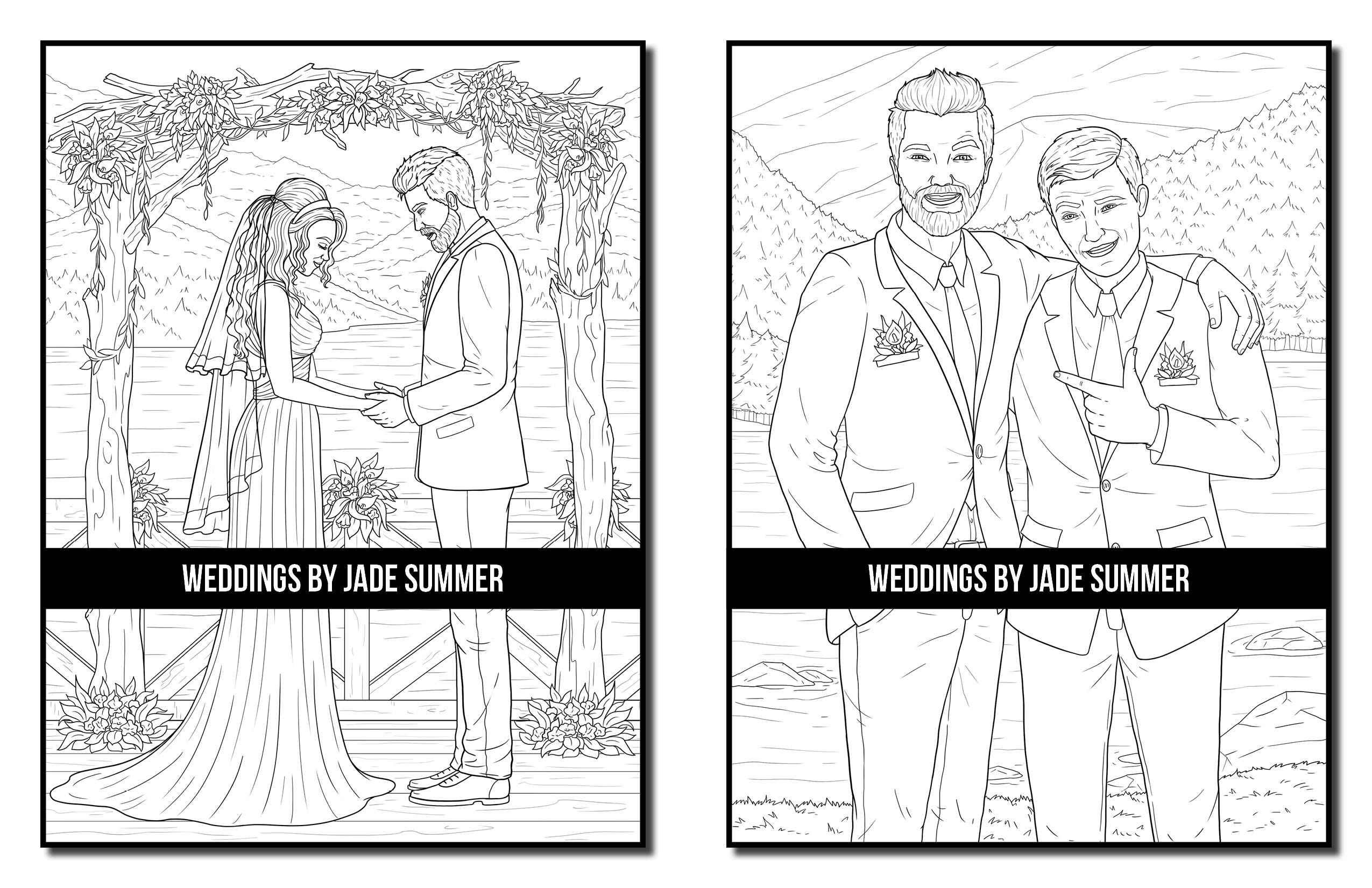 Wedding Coloring Book for Adults - Beautiful Brides, Grooms, Flowers & Romantic Scenes | Stress Relief & Wedding Gift Idea for Bridal Showers, Bachelorette Parties
