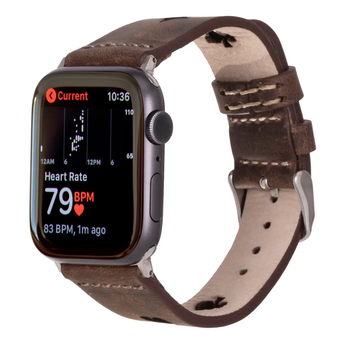 Premium Dark Brown Leather Sport Strap for Apple Watch - Comfortable & Durable Replacement Band for Workouts, Running & Everyday Use