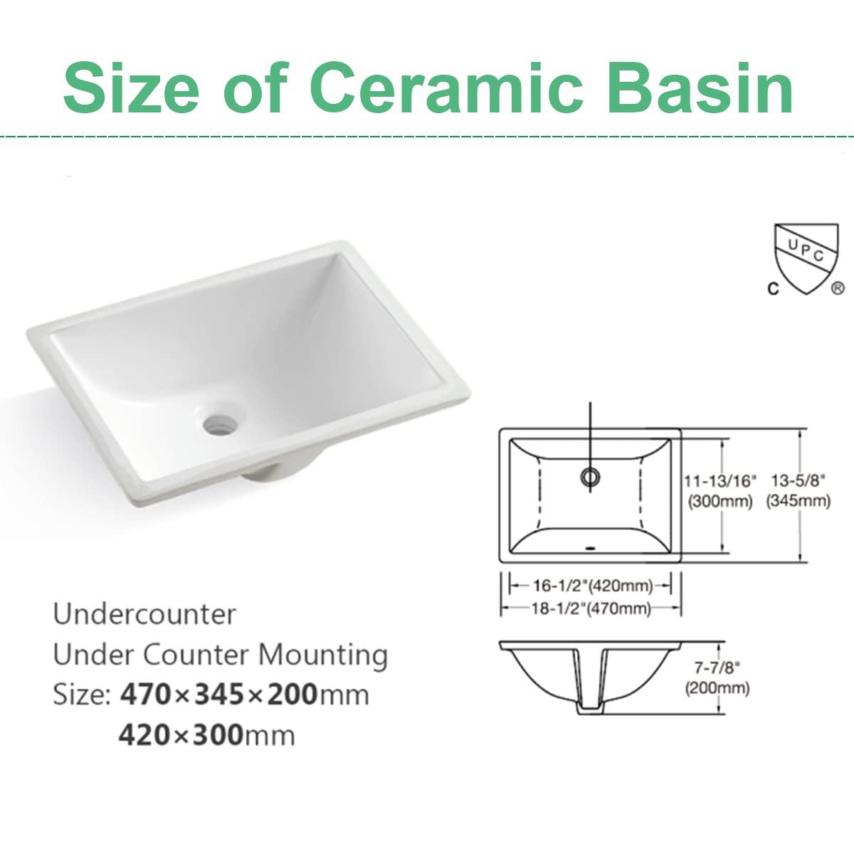 Premium White Marble Vanity Top with Ceramic Sink - 1/3 Hole Bathroom Sink Countertop with Backsplash, No Cabinet Included (43