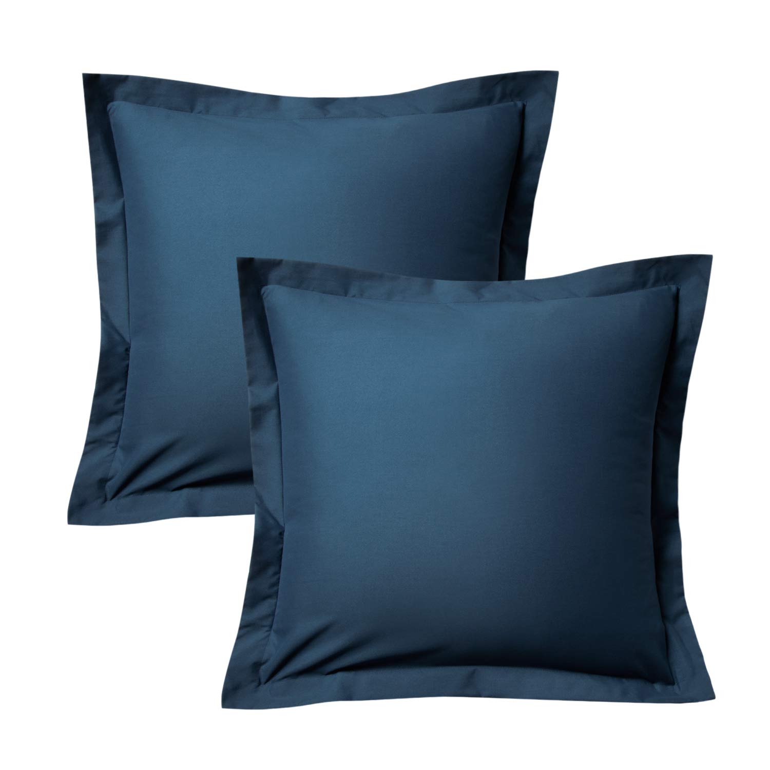 Bedsure Navy Blue Pillow Shams Set of 2 - 26x26 Inch Euro Size, Super Soft Brushed Microfiber Pillowcases with Envelope Closure for Queen Bed | Luxury Bedding for Home, Hotel & Guest Room Decor