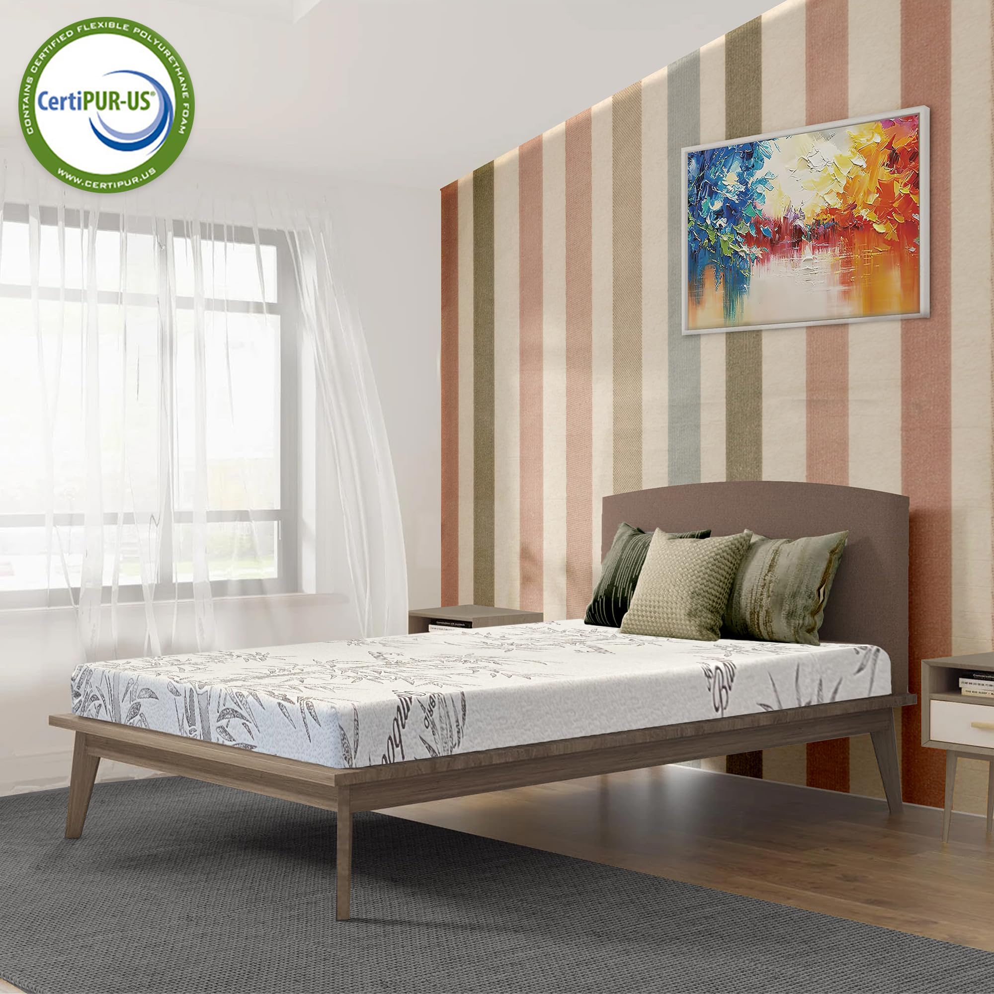 Econo Plus 6-Inch Euro-Top Quilted Foam Mattress King Size - Premium Comfort for Bedroom, Guest Room & RV - Pressure Relief & Support for Back Sleepers