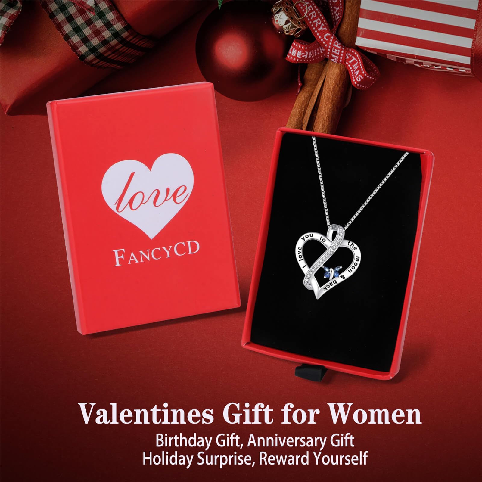 Elegant Heart Pendant Necklace for Women - Perfect Christmas, Birthday & Anniversary Gift for Wife, Girlfriend - Romantic Jewelry for Her - Ideal for Date Nights, Weddings & Special Occasions