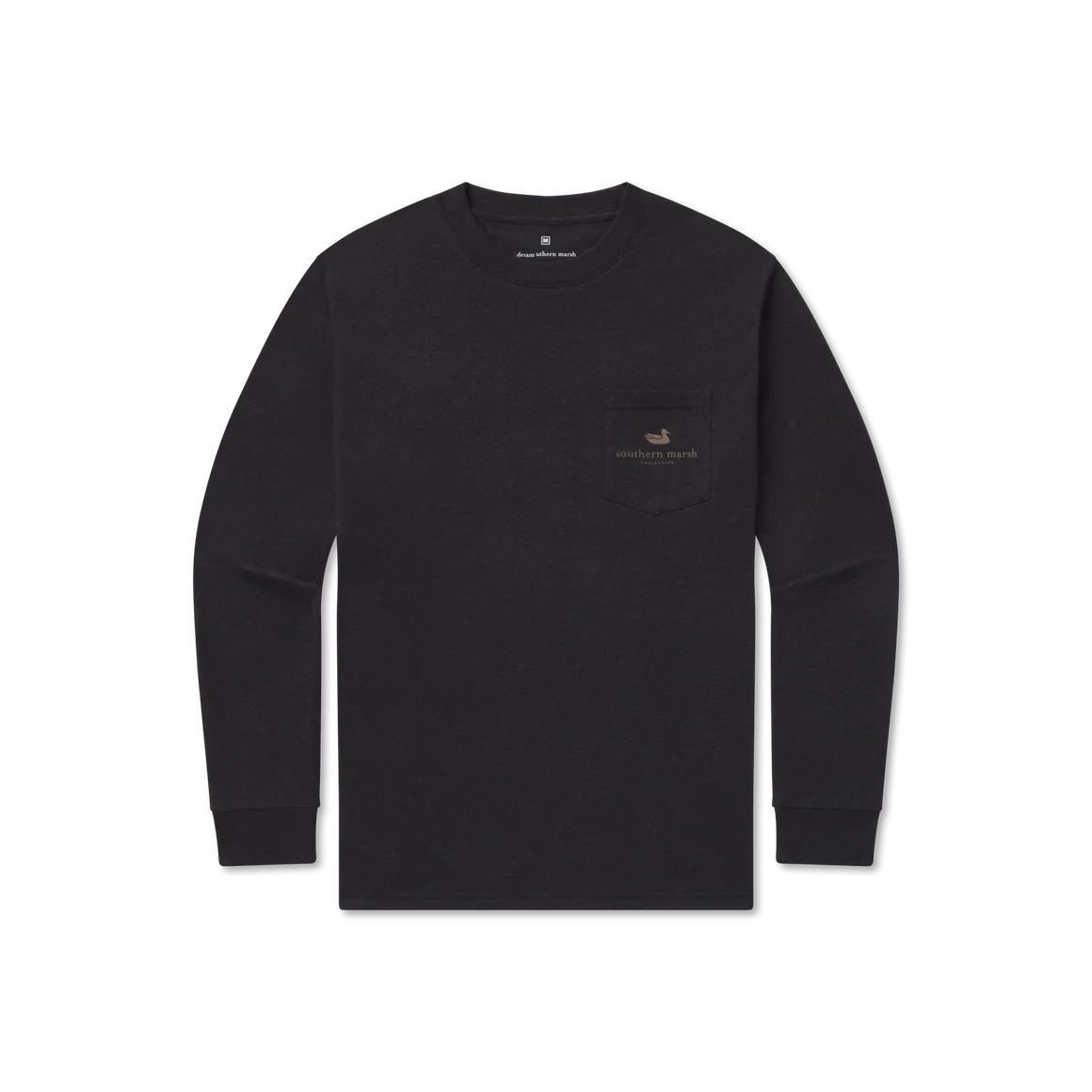 Southern Marsh Camo Duck Originals Long Sleeve T-Shirt for Men - Washed Graphite Casual Shirt | Hunting, Outdoor Adventures & Everyday Wear