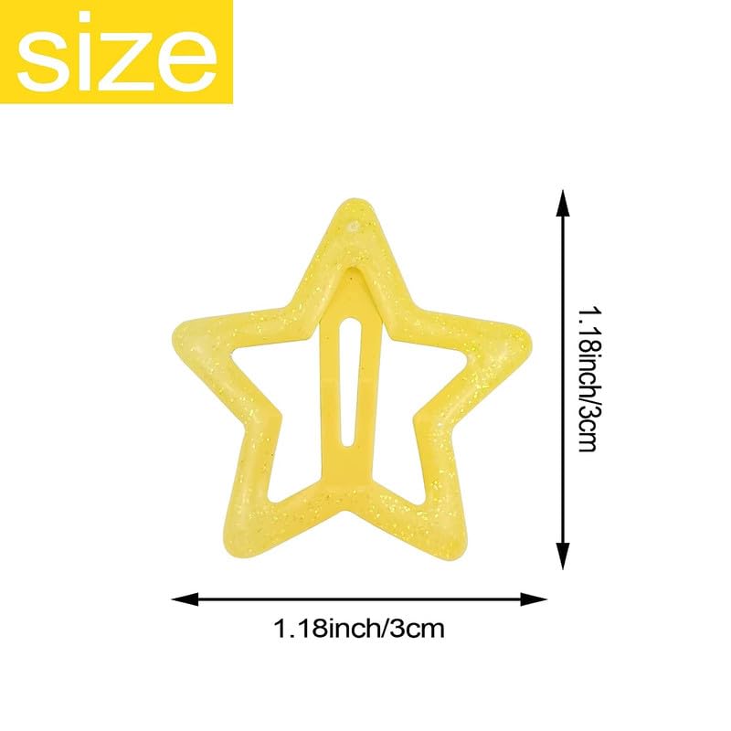 LYTIX 12pcs Non-Slip Star Snap Hair Clips for Toddlers - Colorful Cute Metal Hair Barrettes for Girls (Perfect for School, Parties & Everyday Use)